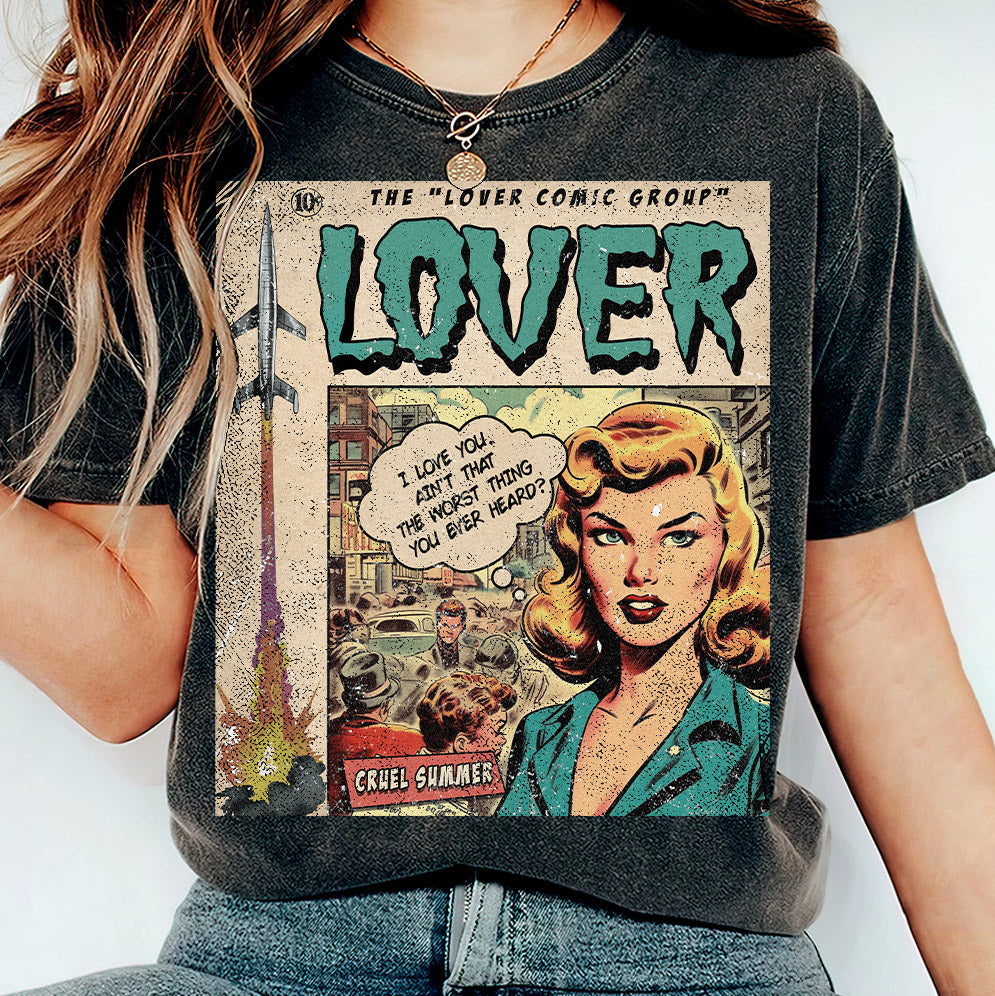 Taylor Swift Png, Lover Comic Shirt, Sweatshirt Merch Cruel Summer Vintage Comic Book Album Lover  Gift