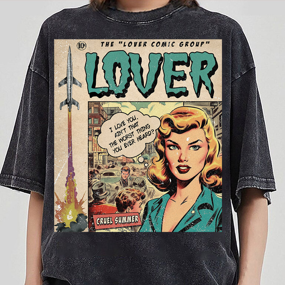 Taylor Swift Png, Lover Comic Shirt, Sweatshirt Merch Cruel Summer Vintage Comic Book Album Lover  Gift