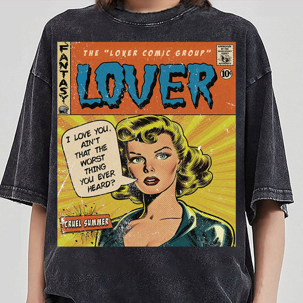 Taylor Swift Png, Lover Comic Shirt, Sweatshirt Merch Cruel Summer Vintage Shirt Comic Book Album Lover