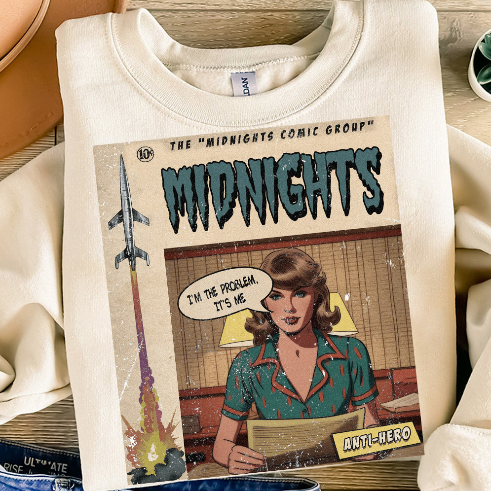 Taylor Swift Png, Midnights Comic Shirt, V3 Sweatshirt Merch Anti-Hero Vintage Comic Book Album Midnights