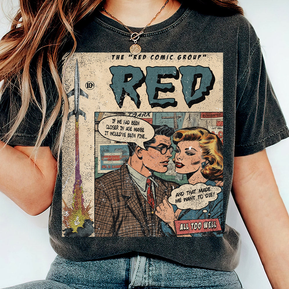 Taylor Swift Png, Red Comic Shirt, Sweatshirt Merch All Too Well Vintage Comic Book Album Red  Gift