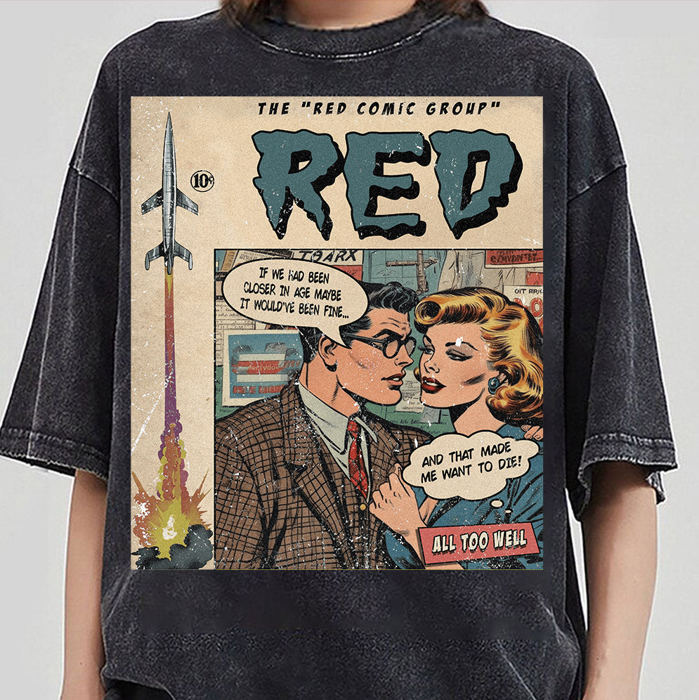 Taylor Swift Png, Red Comic Shirt, Sweatshirt Merch All Too Well Vintage Comic Book Album Red  Gift