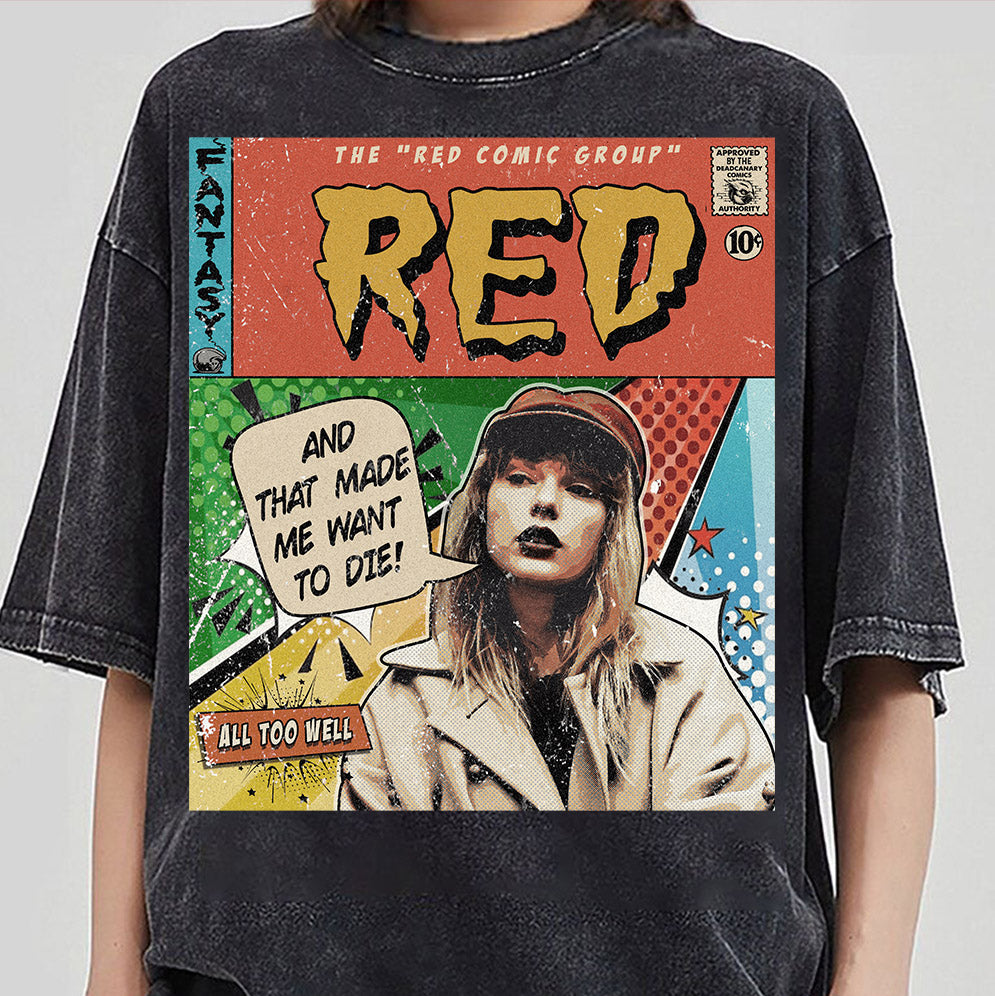 Taylor Swift Png, Red Comic PNG, V4 Sweatshirt Merch All Too Well Vintage Comic Book Album Red