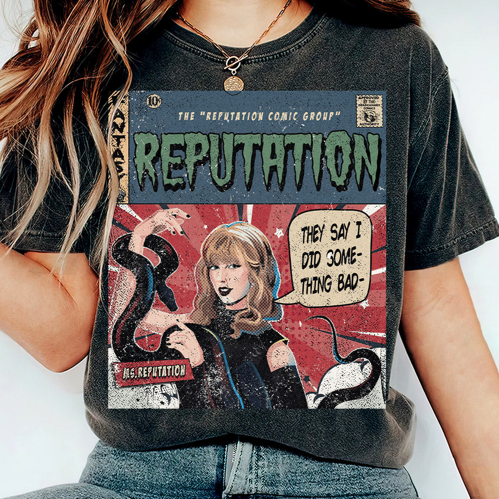 Taylor Swift Png, Reputation Comic Shirt , Sweatshirt Merch Ms. Reputation Vintage Comic Book Album Rep  Gift