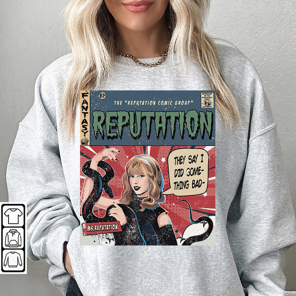 Taylor Swift Png, Reputation Comic Shirt , Sweatshirt Merch Ms. Reputation Vintage Comic Book Album Rep  Gift