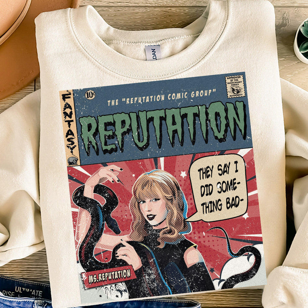 Taylor Swift Png, Reputation Comic Shirt , Sweatshirt Merch Ms. Reputation Vintage Comic Book Album Rep  Gift