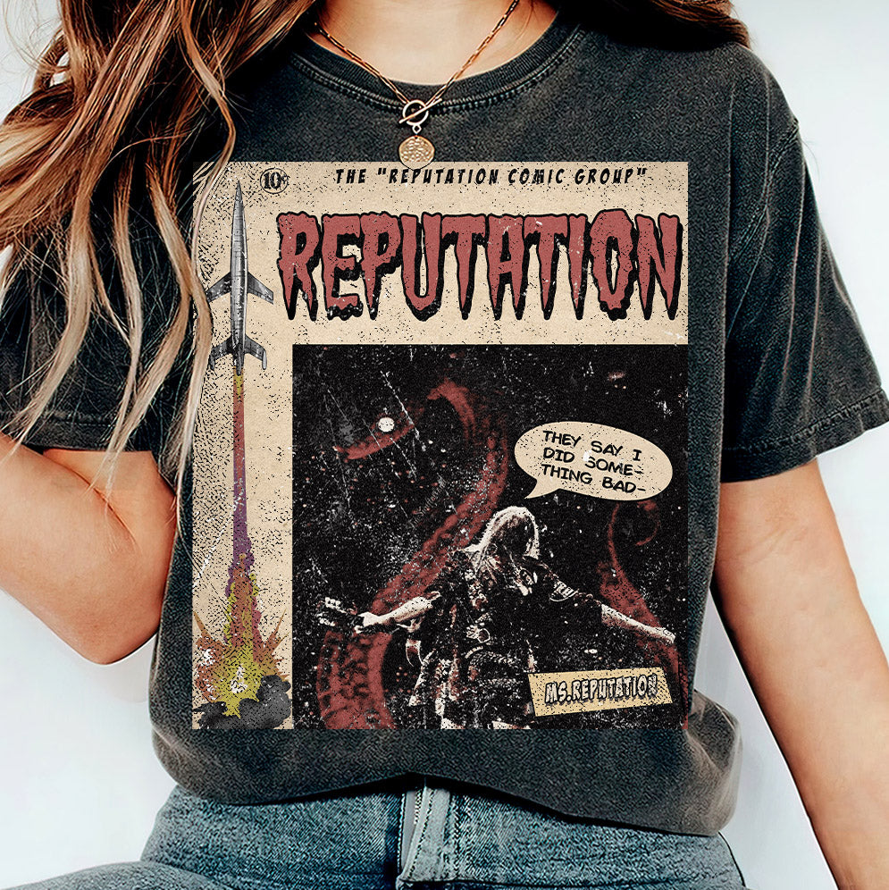 Taylor Swift Png, Reputation Comic PNG , v6 Sweatshirt Merch Ms. Reputation Vintage Comic Book Album Rep