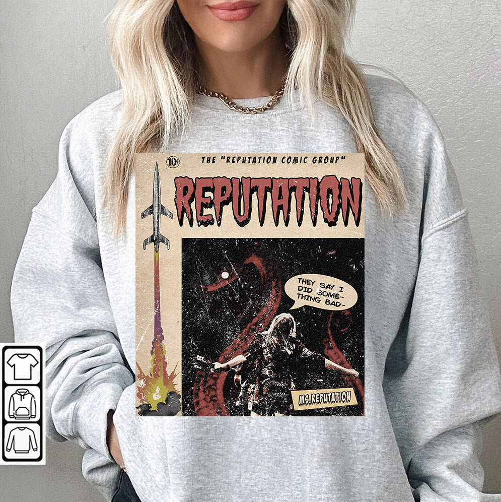 Taylor Swift Png, Reputation Comic PNG , v6 Sweatshirt Merch Ms. Reputation Vintage Comic Book Album Rep