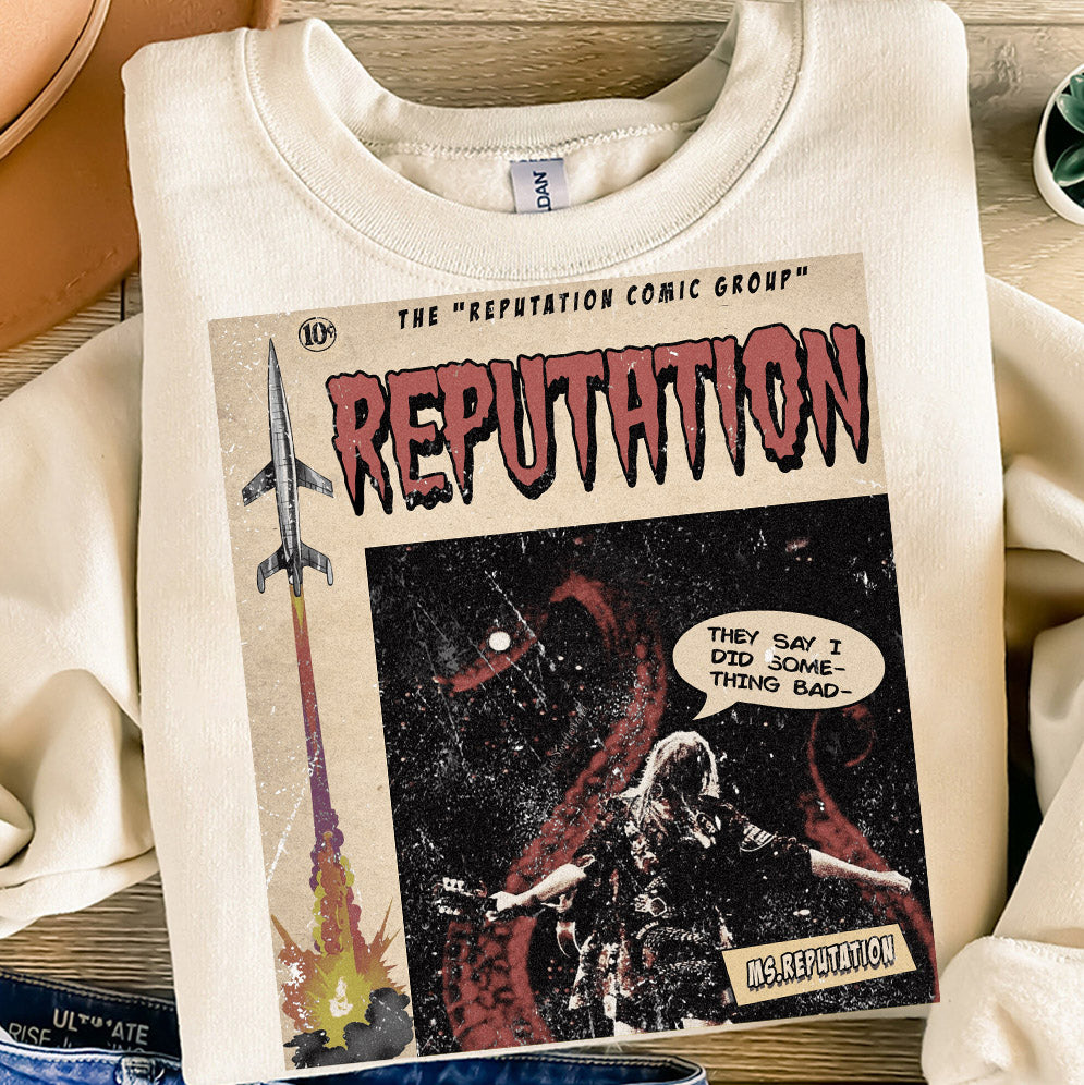 Taylor Swift Png, Reputation Comic PNG , v6 Sweatshirt Merch Ms. Reputation Vintage Comic Book Album Rep