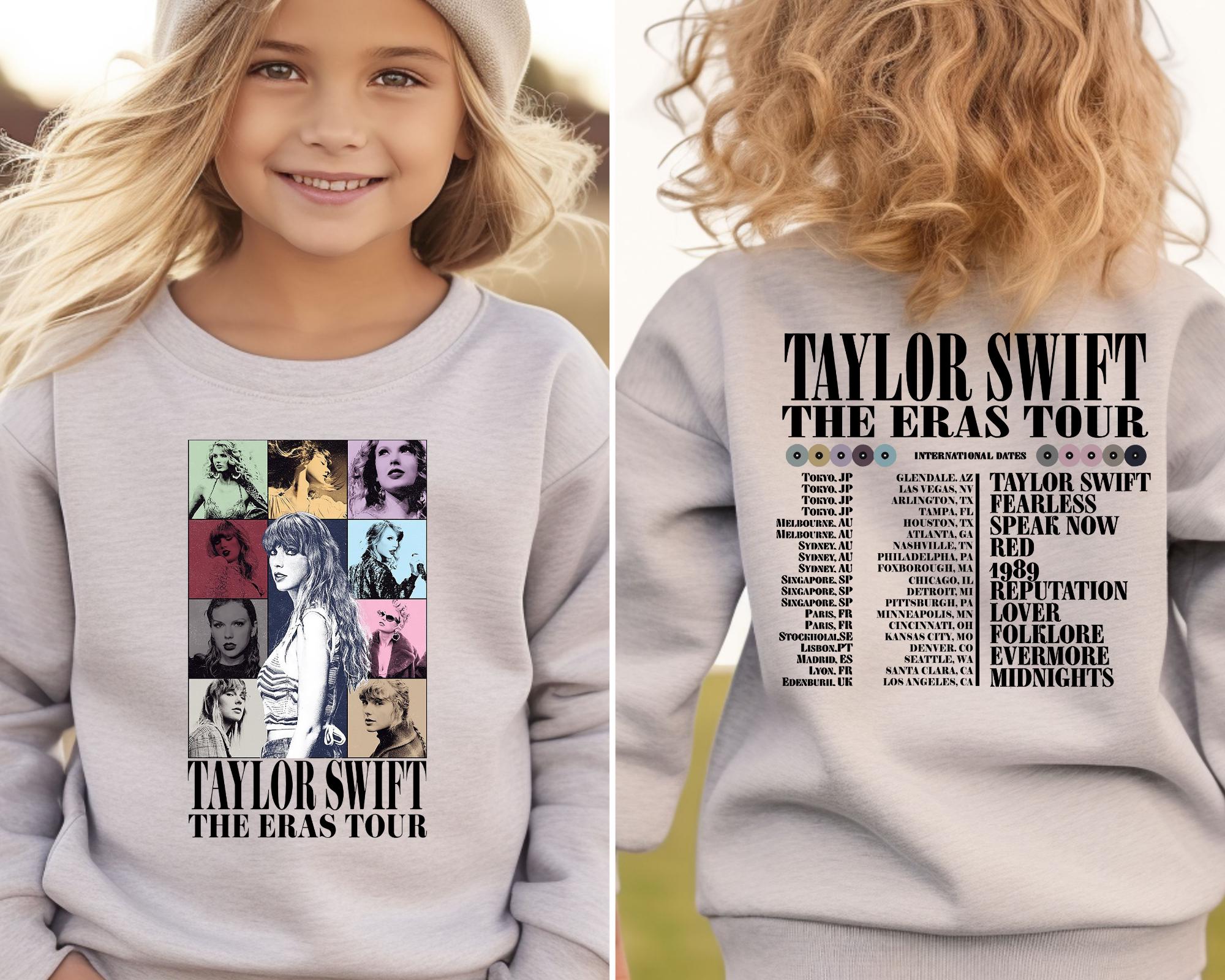 Taylor Swiftie Kids Sweatshirt, Perfect Gift, The Eras Tour Taylor Swift Fan Two Side Tee, Swiftie Merch Ideal Music Lovers Shirt, Birthday msich