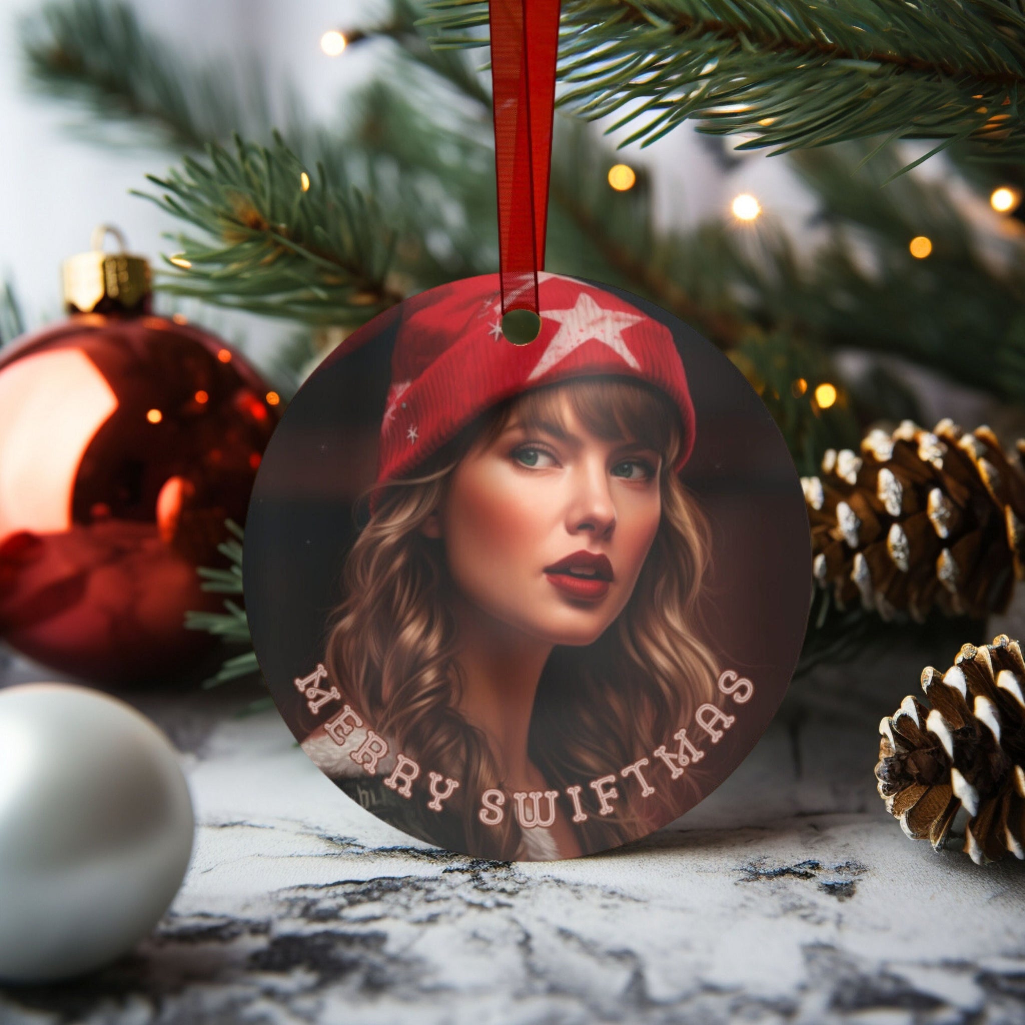 Taylor Swiftie Ornament 2024 Christmas Ornament Swift Fan Gift Idea Chirstmas Tree Decor Merry Swiftmas Trendy Ornaments Gift For Swiftie oroc31