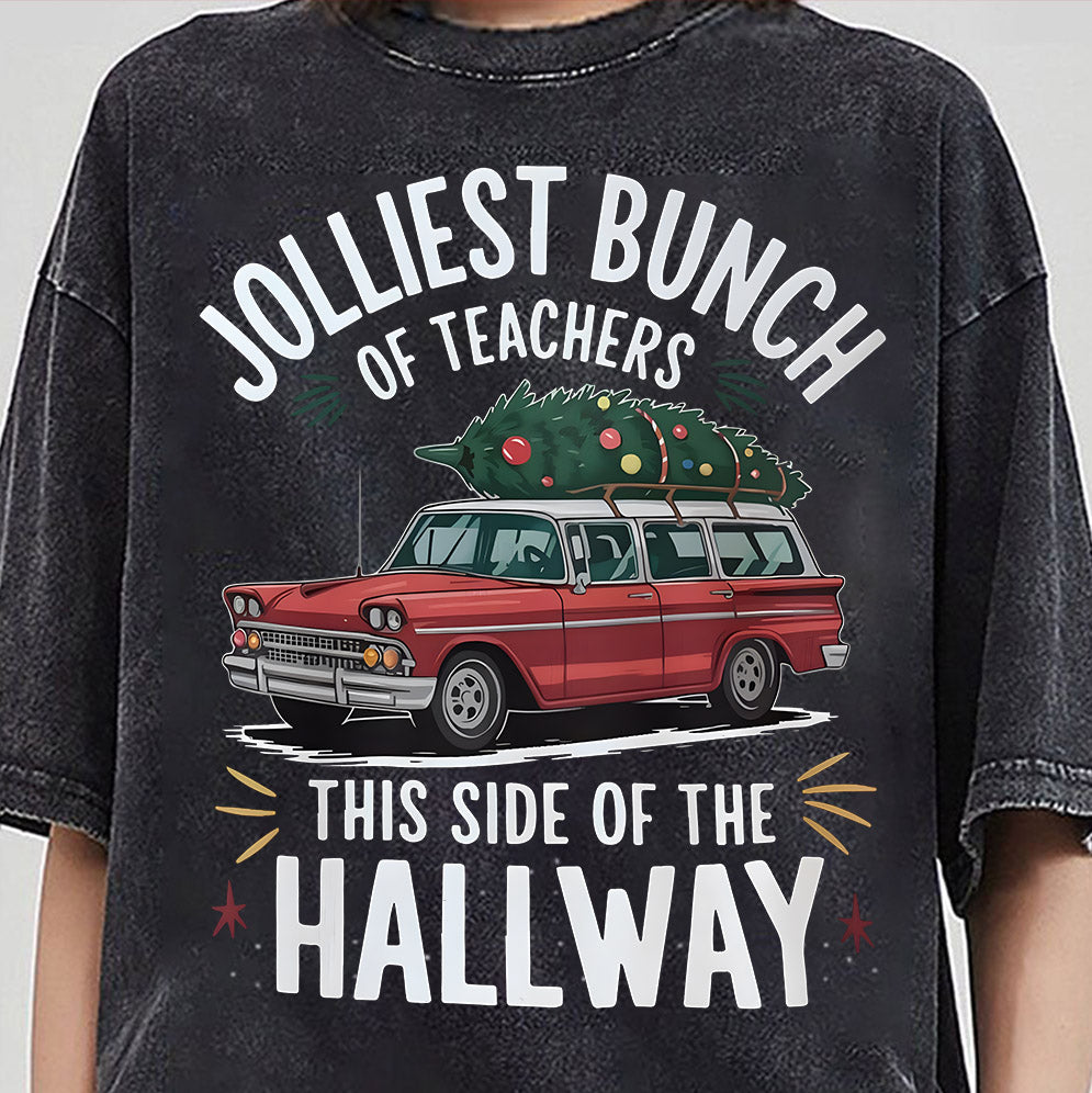 Teacher Christmas Shirt, Jolliest Bunch of Teachers Shirt, Teacher Shirt, Teacher Holiday Shirts, Funny Teacher Tshirt