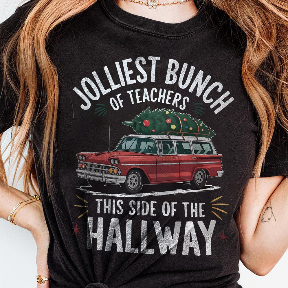 Teacher Christmas Shirt, Jolliest Bunch of Teachers Shirt, Teacher Shirt, Teacher Holiday Shirts, Funny Teacher Tshirt