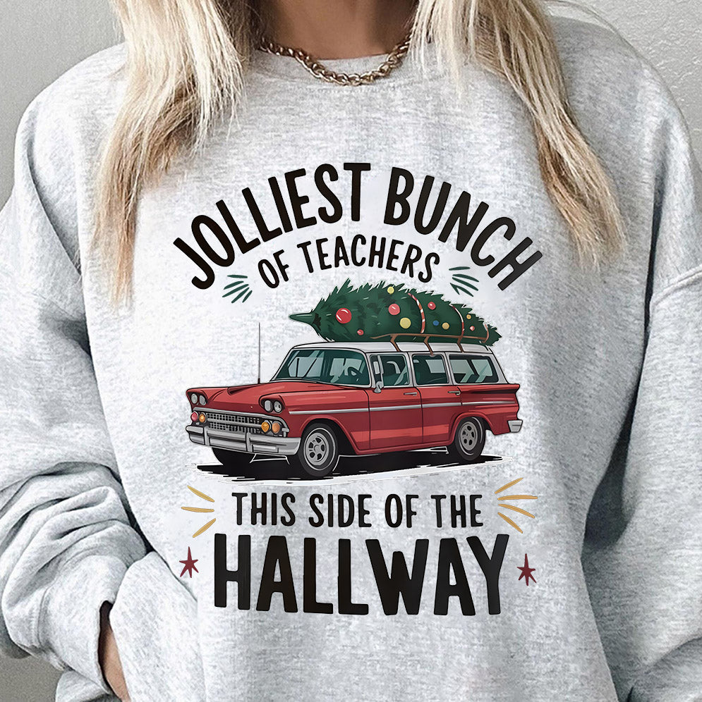 Teacher Christmas Shirt, Jolliest Bunch of Teachers Shirt, Teacher Shirt, Teacher Holiday Shirts, Funny Teacher Tshirt