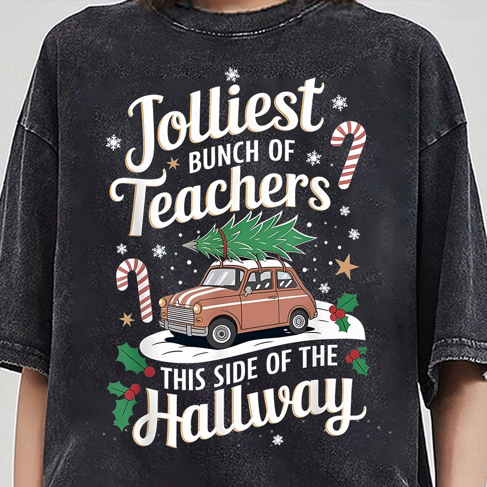 Teacher Christmas Shirts, Jolliest Bunch of Teachers, Matching Teacher Shirts, Holiday Teacher Shirt V2, Group Teacher T-shirts, Funny Teacher