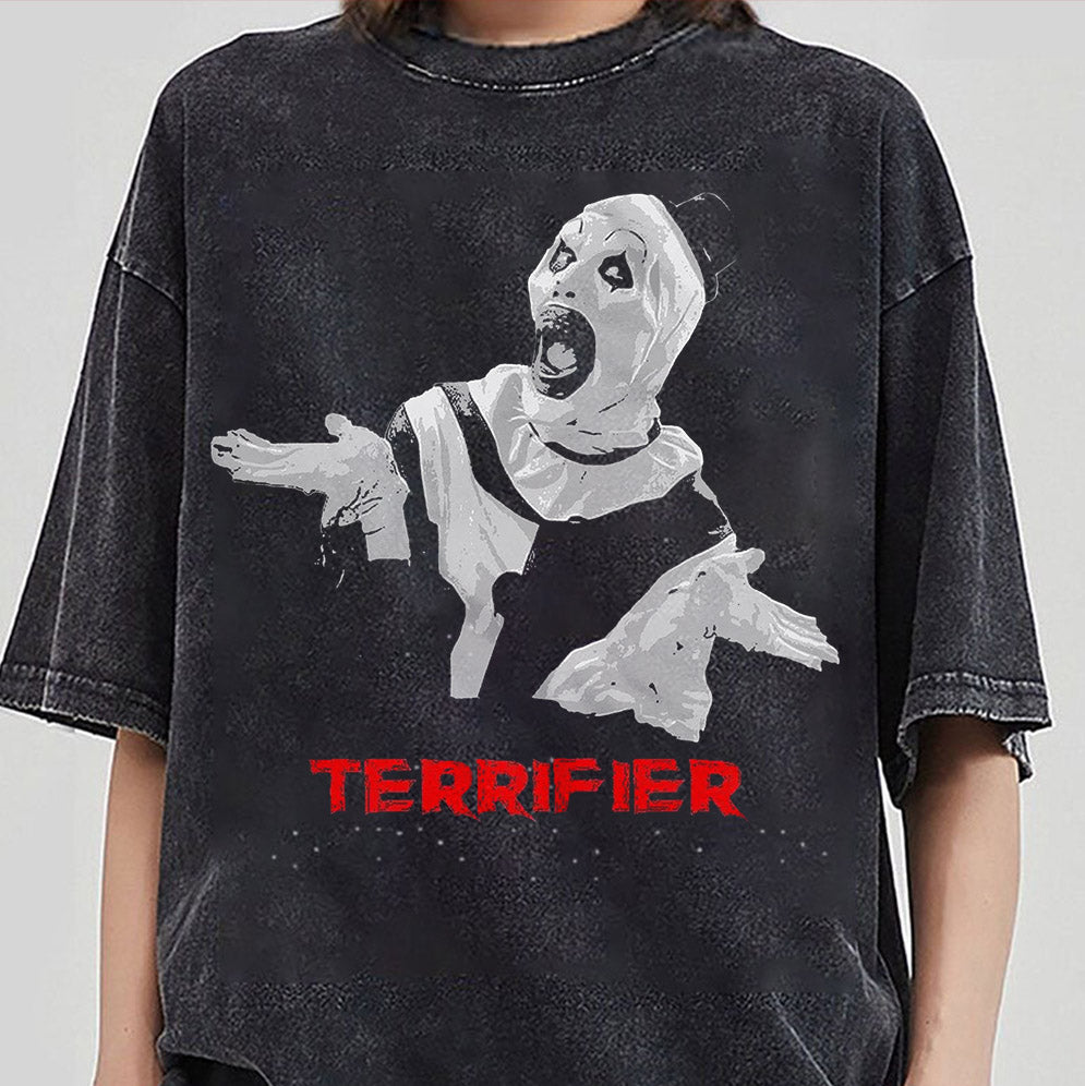 Terrifier T-Shirt, Sweatshirt Terrifier, Halloween T-shirt, Terrifier Merch, Scary Clown, Terrifier 3, The Terrifier, Scary Clown Horror Movie Halloween Shirt