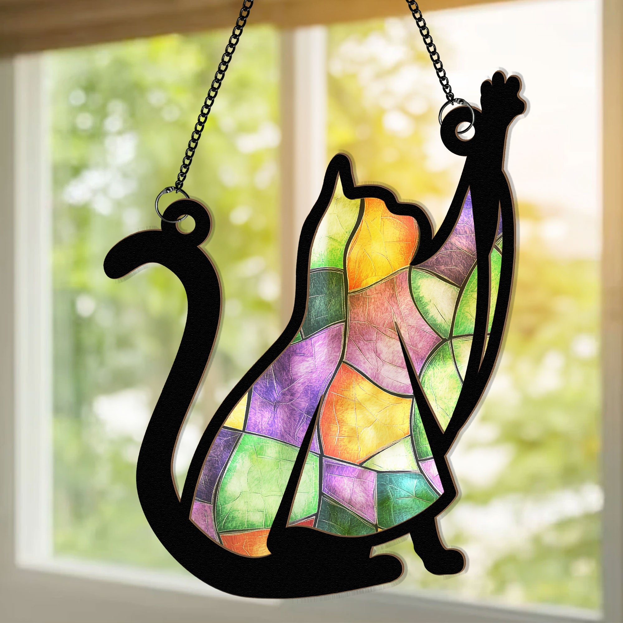 The Ghost Cat - Personalized Window Hanging Suncatcher Ornament   ORHA2208