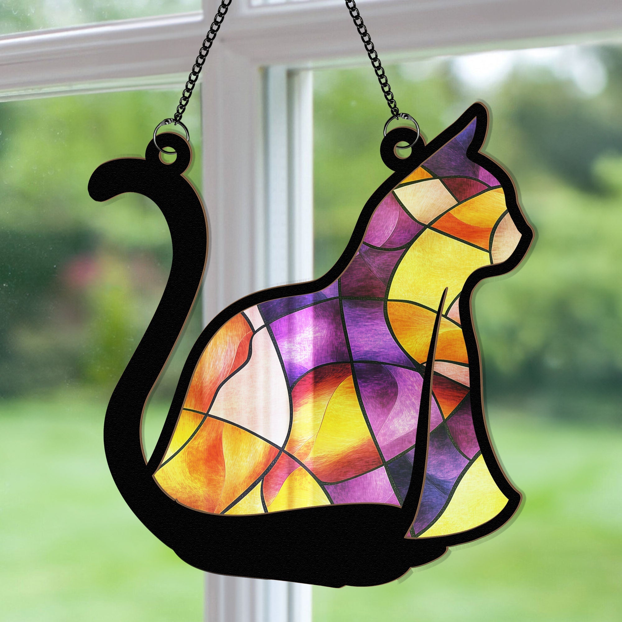 The Ghost Cat - Personalized Window Hanging Suncatcher Ornament   ORHA2208