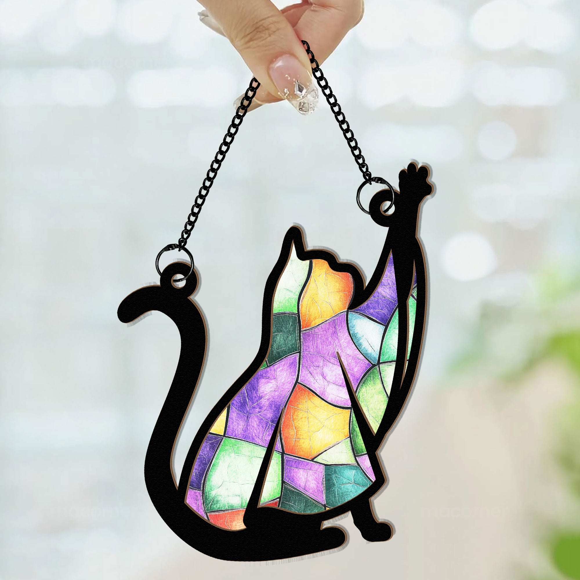 The Ghost Cat - Personalized Window Hanging Suncatcher Ornament   ORHA2208