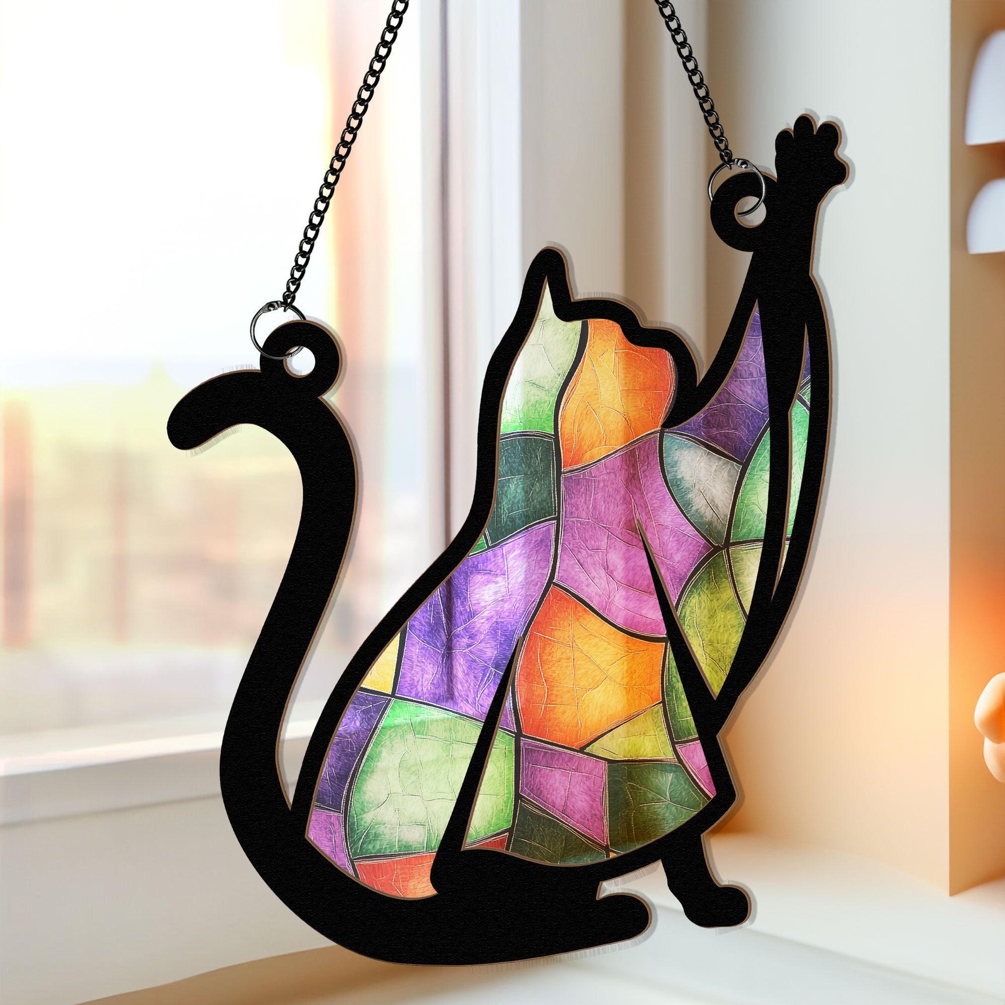 The Ghost Cat - Personalized Window Hanging Suncatcher Ornament   ORHA2208