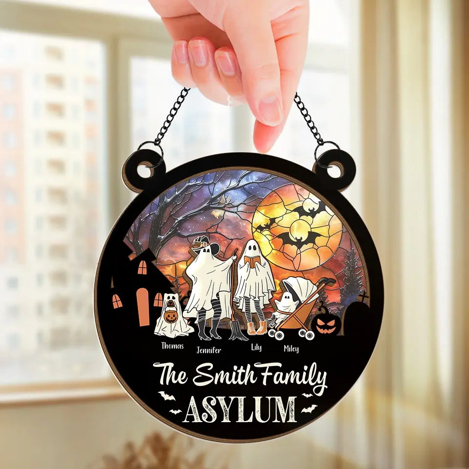 This Halloween Is Ours - Family Personalized Window Hanging Suncatcher - Halloween Gift For Family Members   ORHA2208