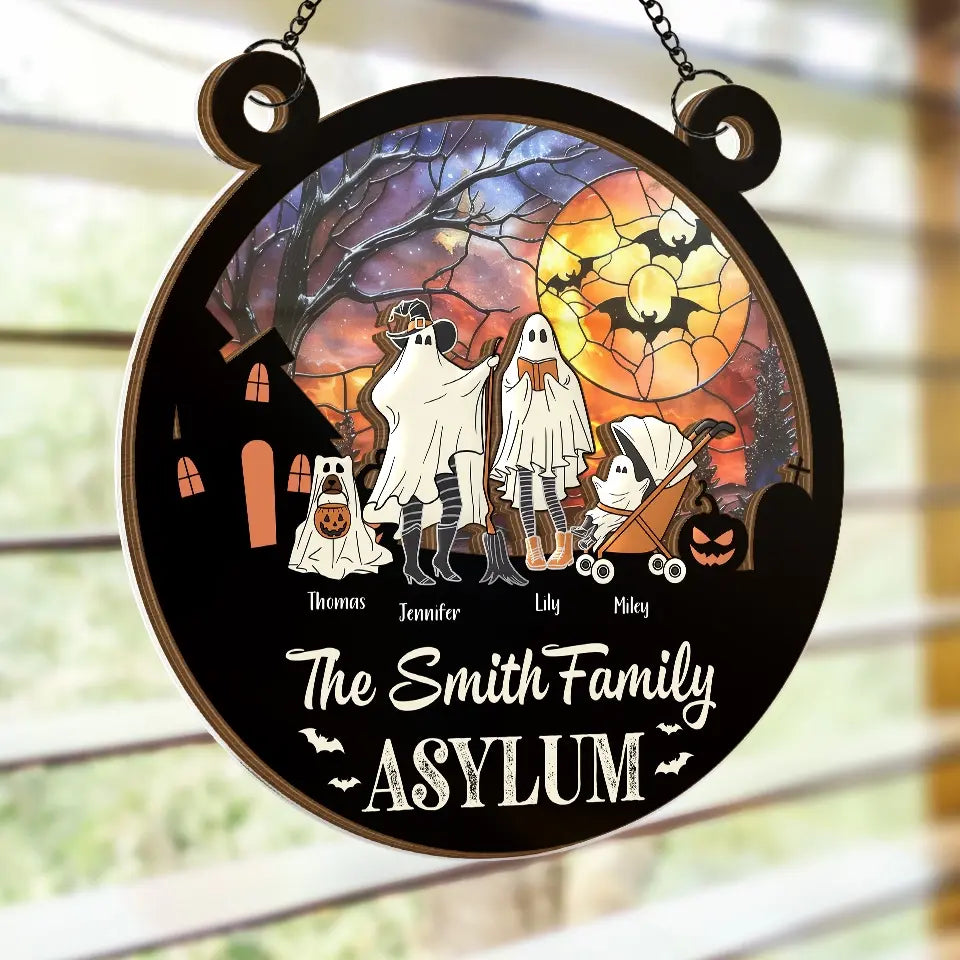 This Halloween Is Ours - Family Personalized Window Hanging Suncatcher - Halloween Gift For Family Members   ORHA2208