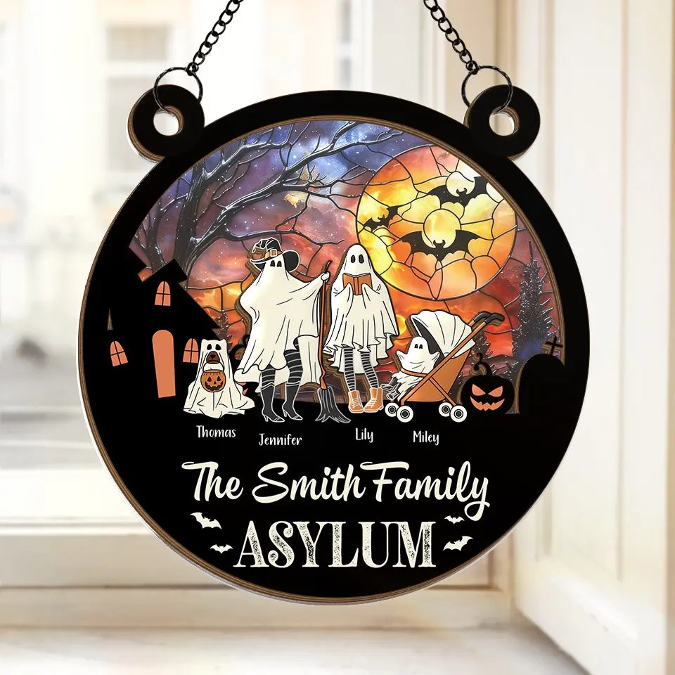 This Halloween Is Ours - Family Personalized Window Hanging Suncatcher - Halloween Gift For Family Members   ORHA2208