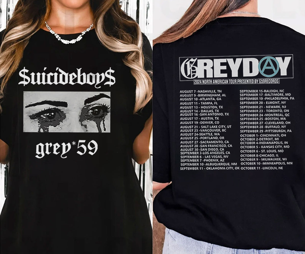 Trend Greyday 2024 North American Tour 2side shirt, Suicideboy G59 Tee, City Morgue Tshirt, Suicideboy Merch, Music Tour 2024 Gift, Gift For Him