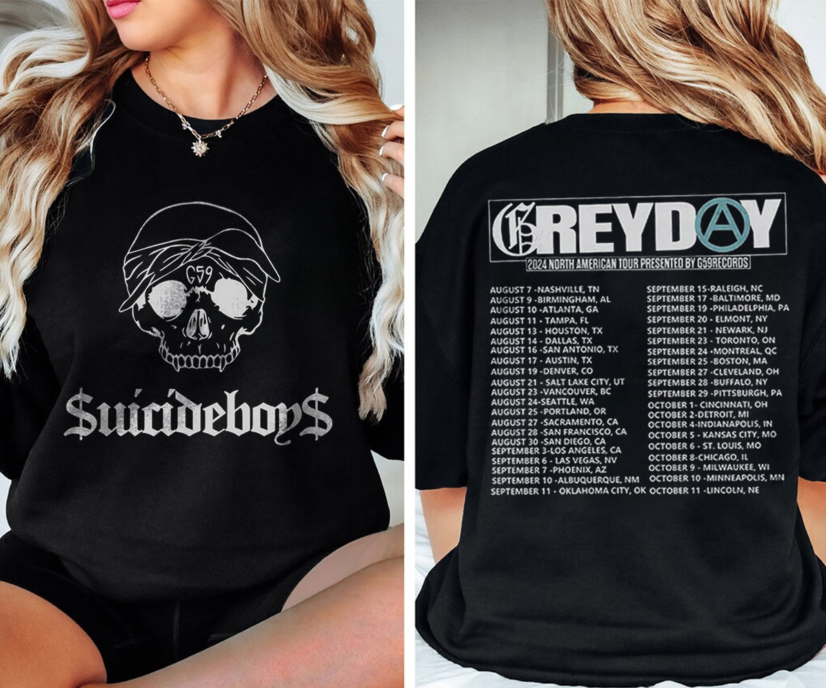 Trend Greyday 2024 North American Tour 2side shirt, Suicideboy G59 Tee V4, City Morgue Tshirt, Suicideboy Merch, Music Tour 2024 Gift, Gift For Him