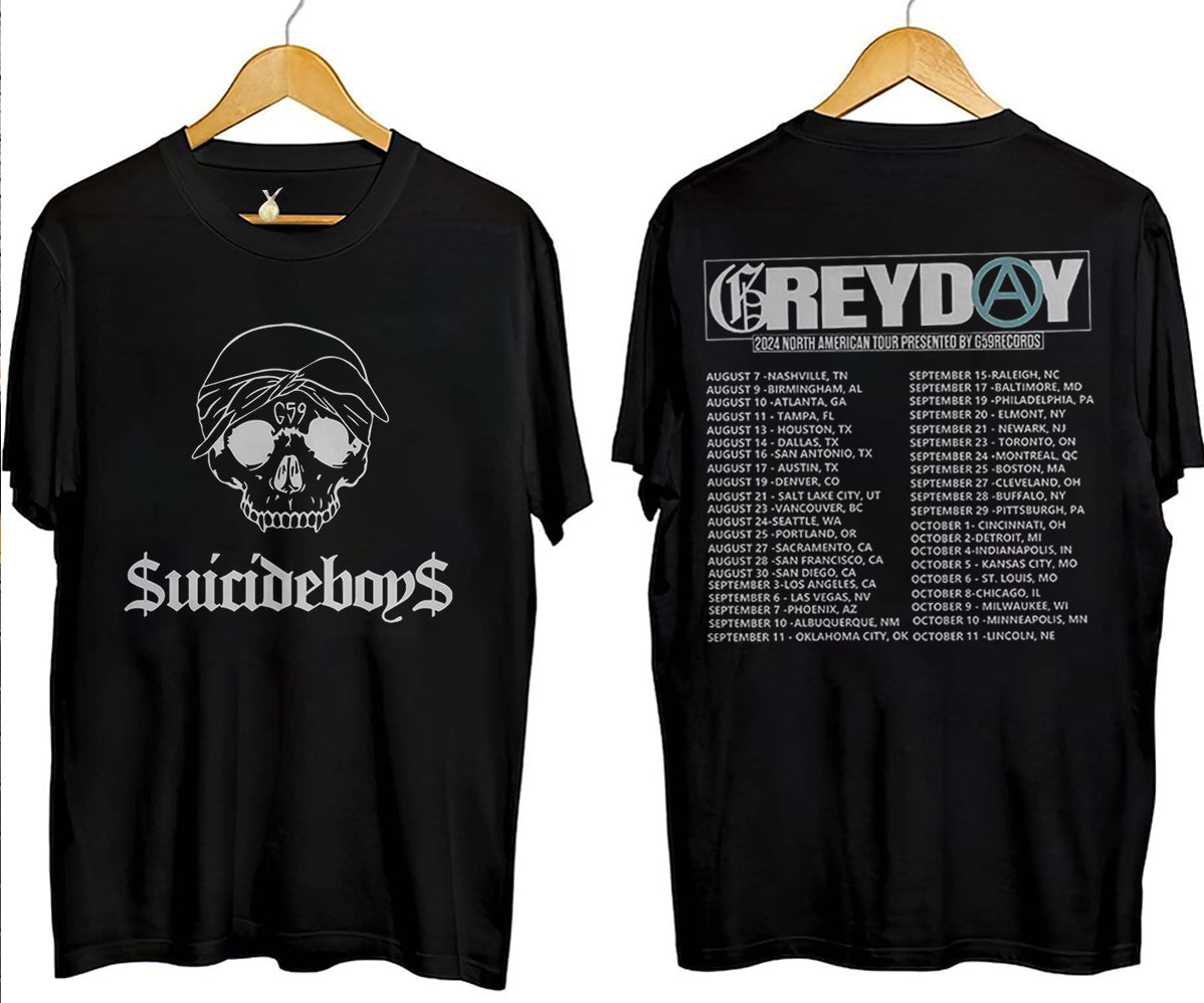 Trend Greyday 2024 North American Tour 2side shirt, Suicideboy G59 Tee V4, City Morgue Tshirt, Suicideboy Merch, Music Tour 2024 Gift, Gift For Him