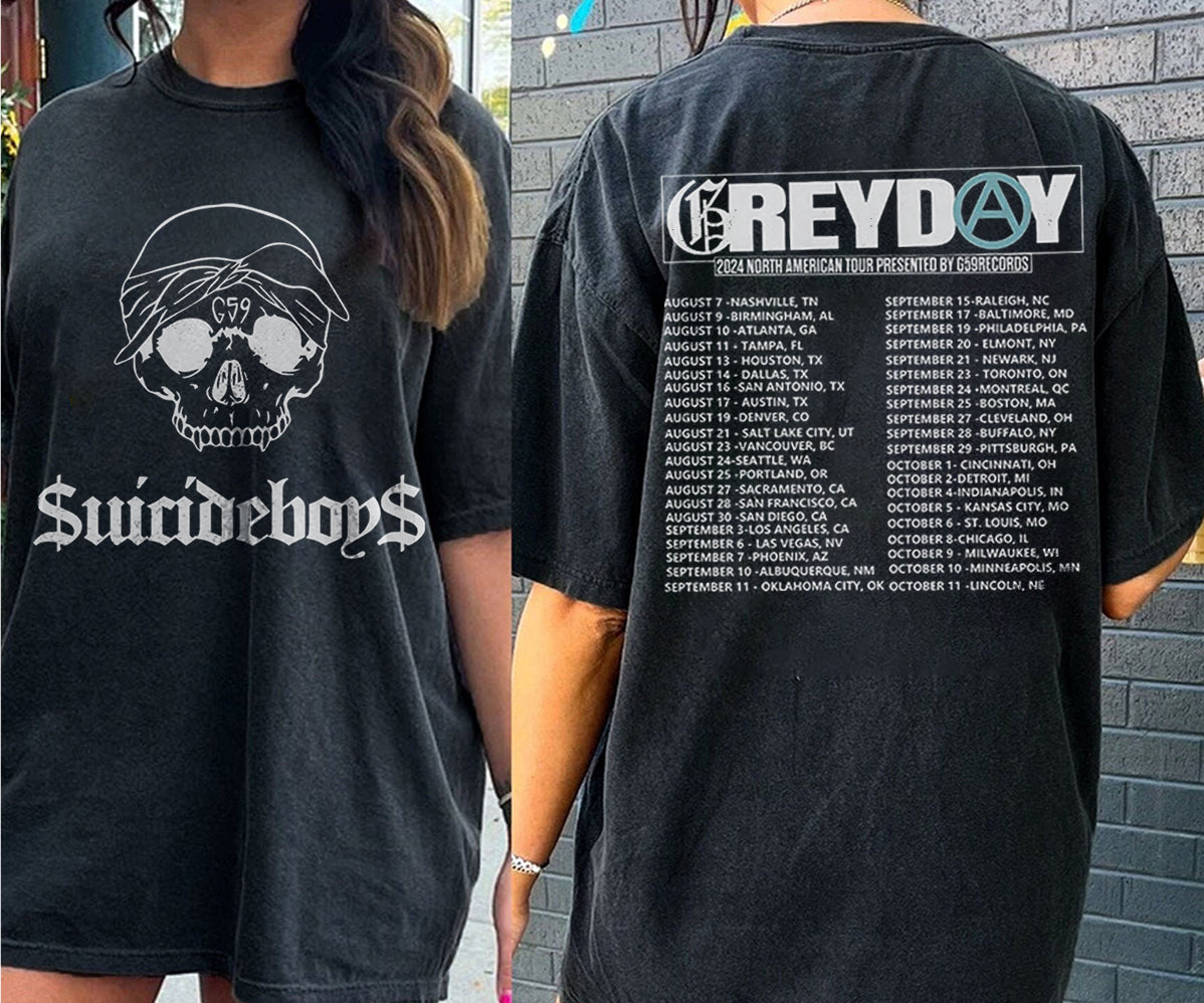 Trend Greyday 2024 North American Tour 2side shirt, Suicideboy G59 Tee V4, City Morgue Tshirt, Suicideboy Merch, Music Tour 2024 Gift, Gift For Him