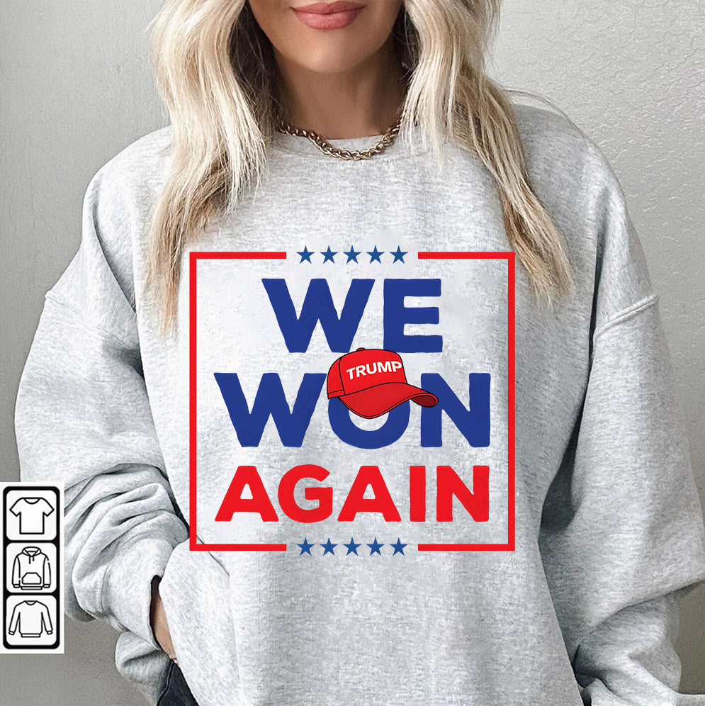 TRUMP Svg PNG We Won Again Png, Donald Trump Winner Winner Chicken Dinner PNG, President Trump 47 PNG Clip Art, Trump Digital Download PNG Transparent Background