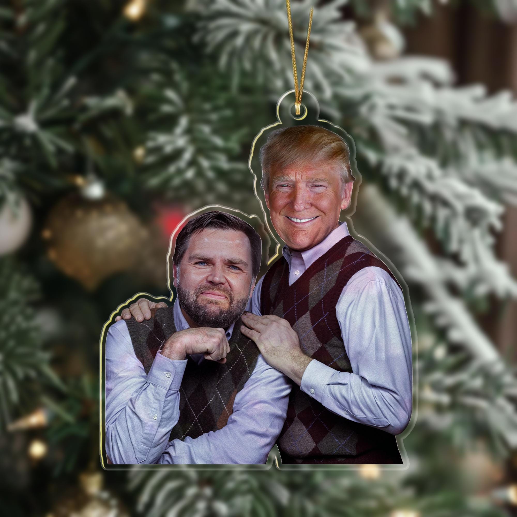 Trump Vance 2025 Christmas Ornament, Donald Trump Ornament, Donald Trump Christmas Gifts, Trump Vance Christmas Home Decoration ORNO5