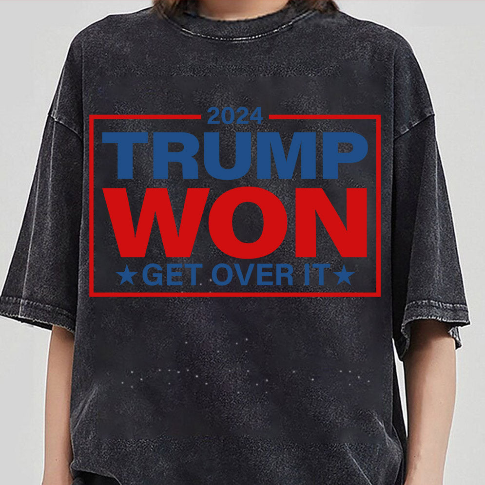 Trump Won 2024 Get Over it Svg Png, Trump Won Svg, President Election Vote Trump Support Gift Digital Download Sublimation PNG & SVG Cricut