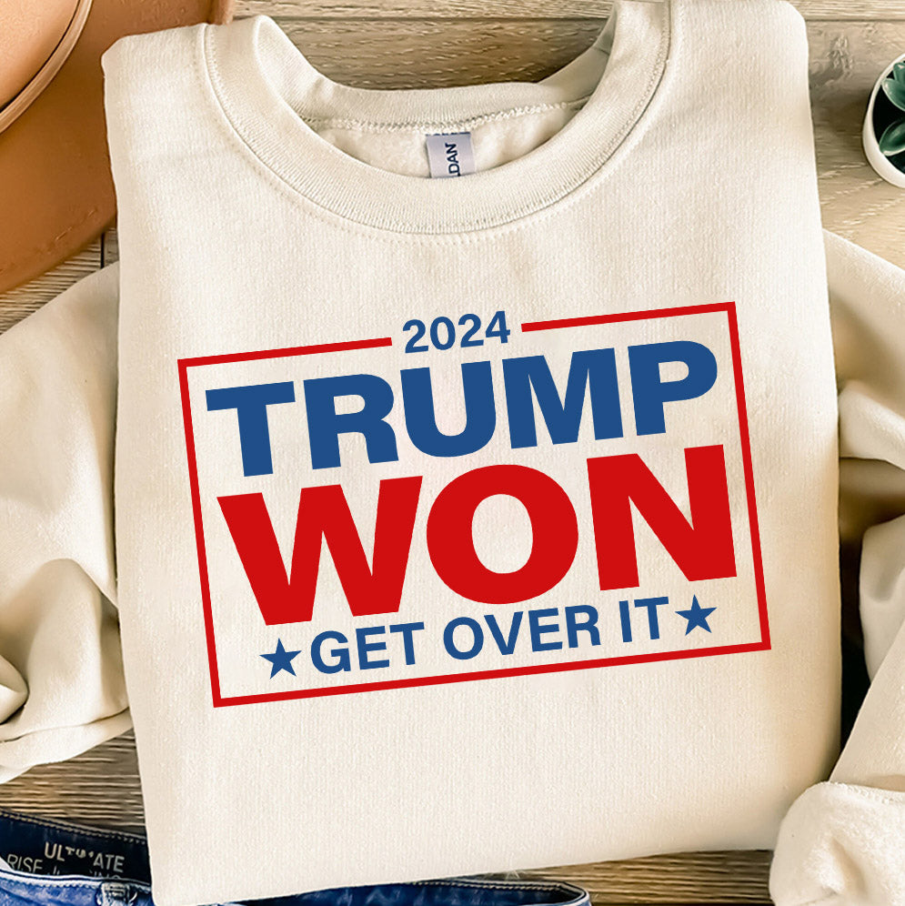 Trump Won 2024 Get Over it Svg Png, Trump Won Svg, President Election Vote Trump Support Gift Digital Download Sublimation PNG & SVG Cricut