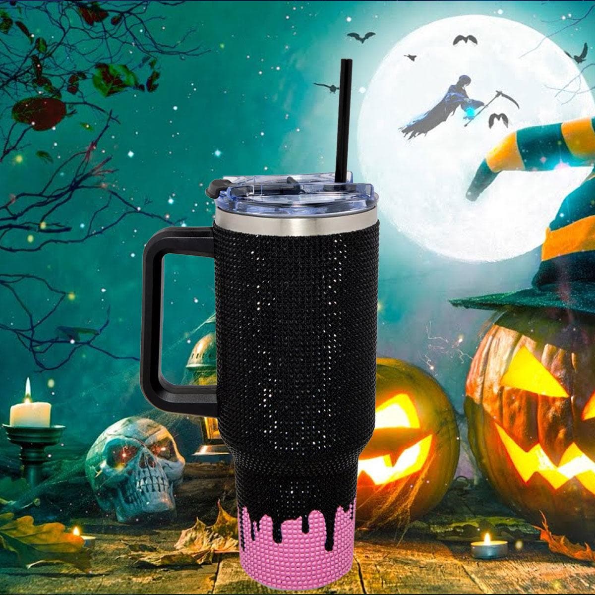 Tumbler 40Oz Halloween Ghostface Killin It, Halloween Bling Tumbler, Halloween Gift Ideas, Spooky Season Mug Gift, Ghost Mug TUM2708