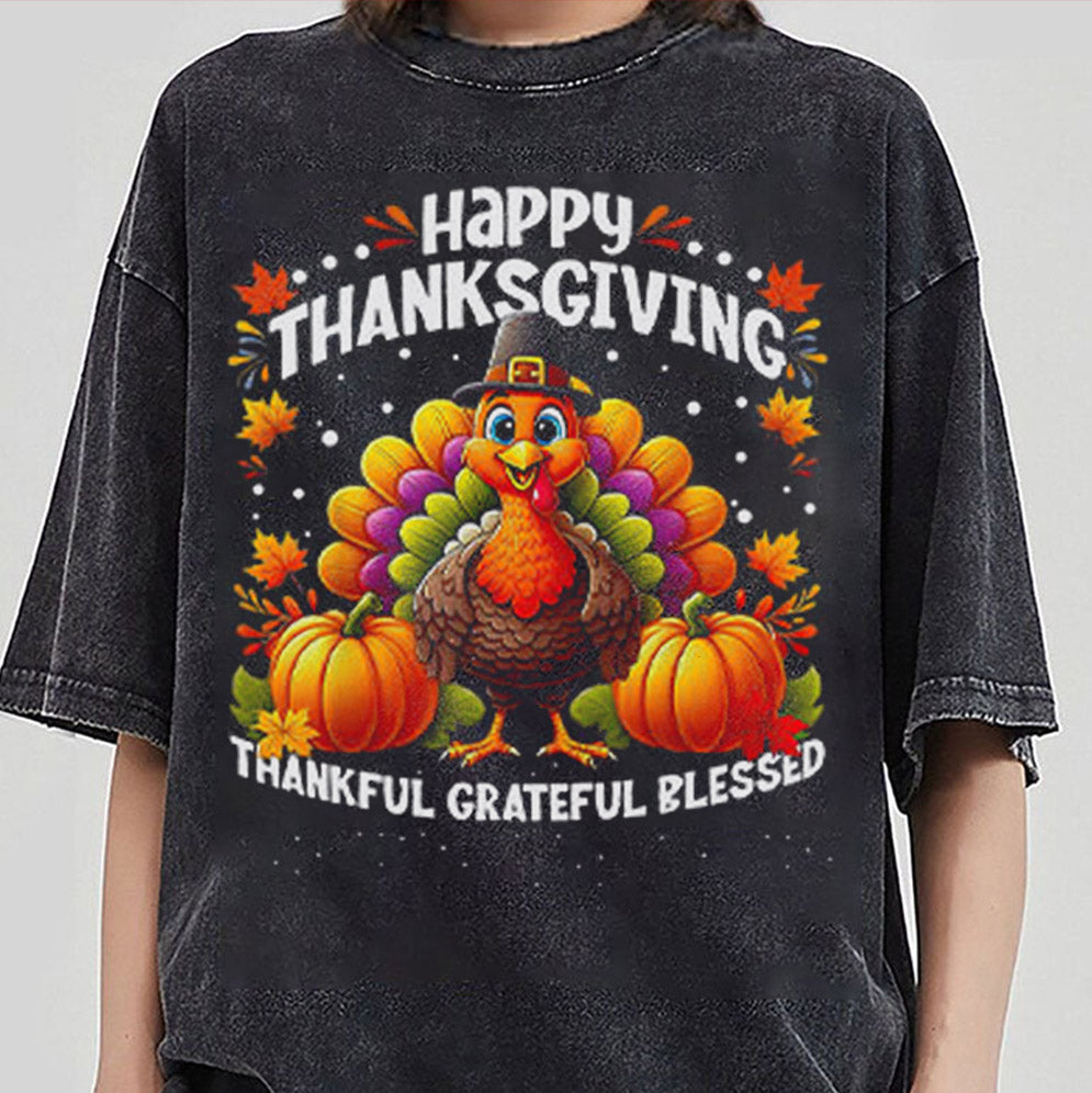 Turkey Happy Thanksgiving Thankful Grateful Blessed T Shirt v2, Sweatshirt, Hoodie