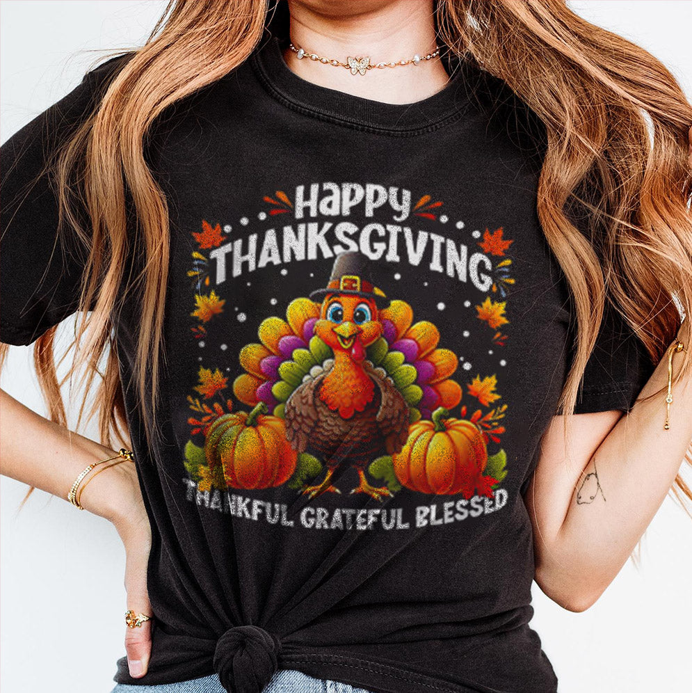 Turkey Happy Thanksgiving Thankful Grateful Blessed T Shirt v2, Sweatshirt, Hoodie