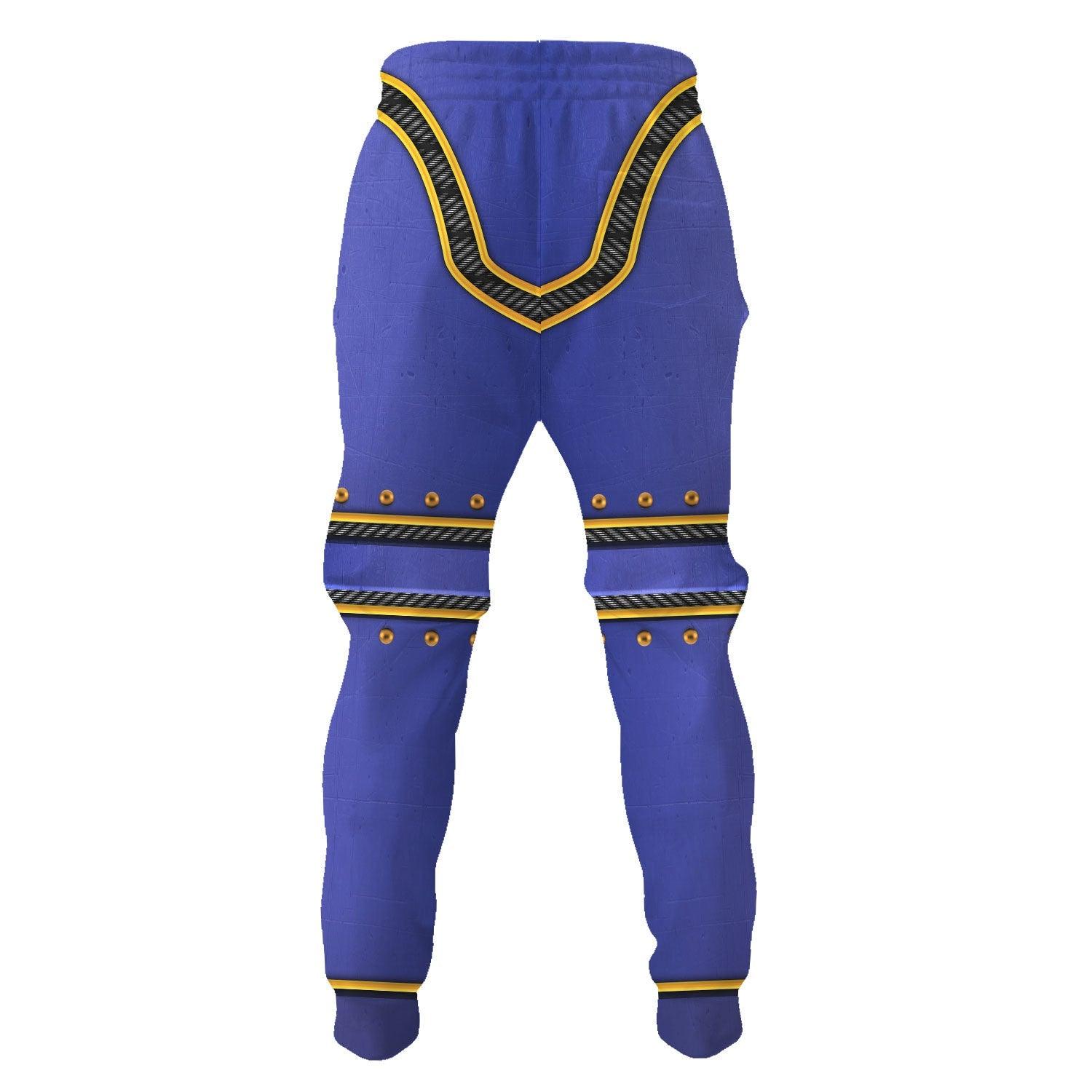 Ultramarines Captain Warhammer Costume Hoodie Jogger,Ultramarines Captain Marines Cosplay 3D Hoodie Pants, Warhammer 3D Tracksuit 