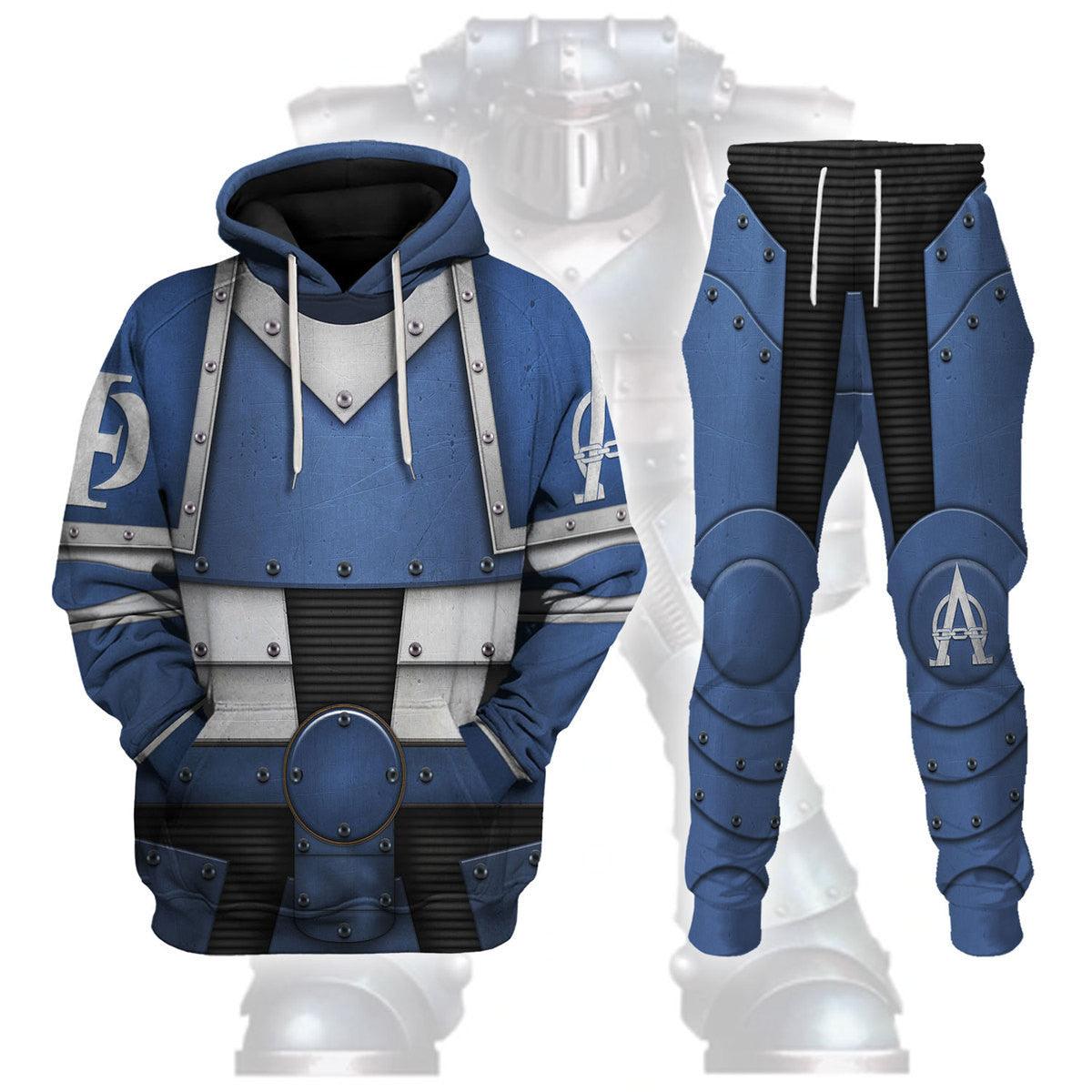 Unification Wars-era XXth Legion Colour Scheme Warhammer Costume Hoodie Jogger,Unification Wars-era XXth Legion Colour Scheme Marines Cosplay 3D Hoodie Pants, Warhammer 3D Tracksuit 