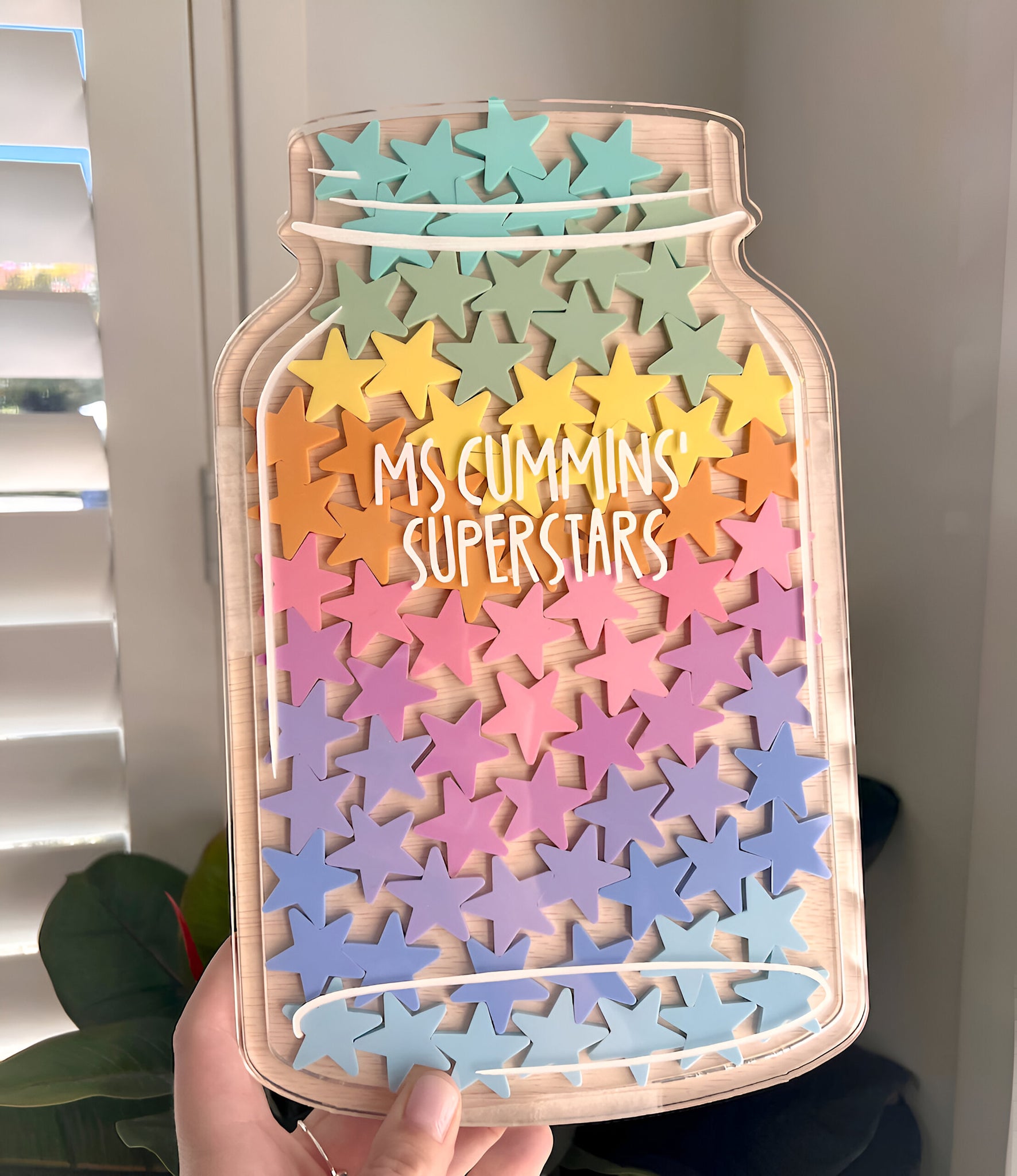 Personalized Reward Jar For Classroom Good Vibes Star Charm Custom Reward Jar 2 Rejar