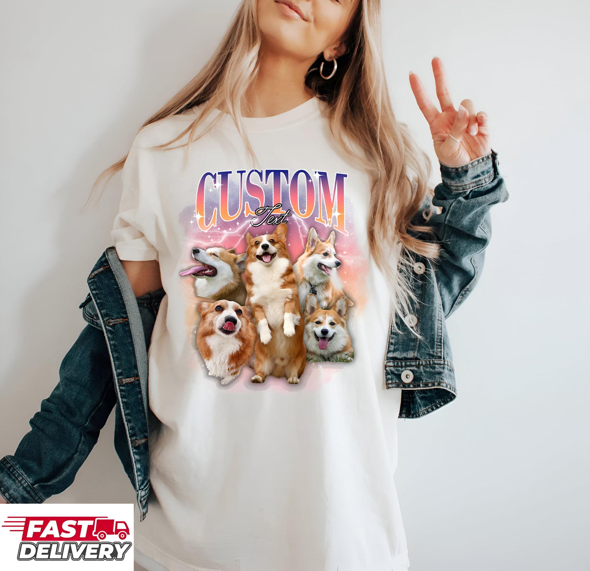 Custom Bootleg Retro Dog Shirt, Personalized Pet Tee, Custom Photo Vintage 90S Graphic, Bootleg Rap Dog Shirt Cus 1