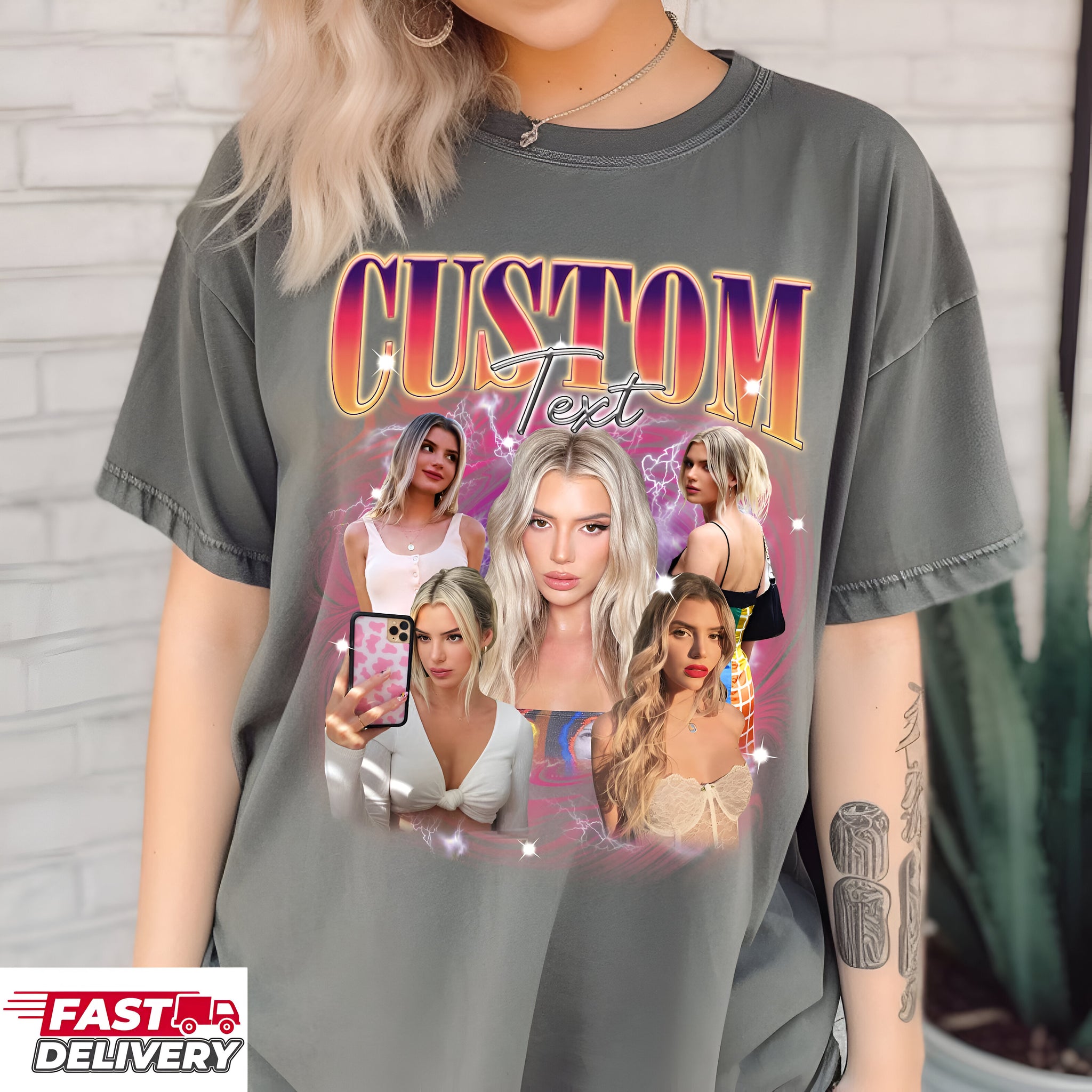 Custom Girl Friend T-Shirt, Shirt With Girlfriend Face, Custom Photo Vintage Shirts, Custom Your Own Picture Idea Cus 1