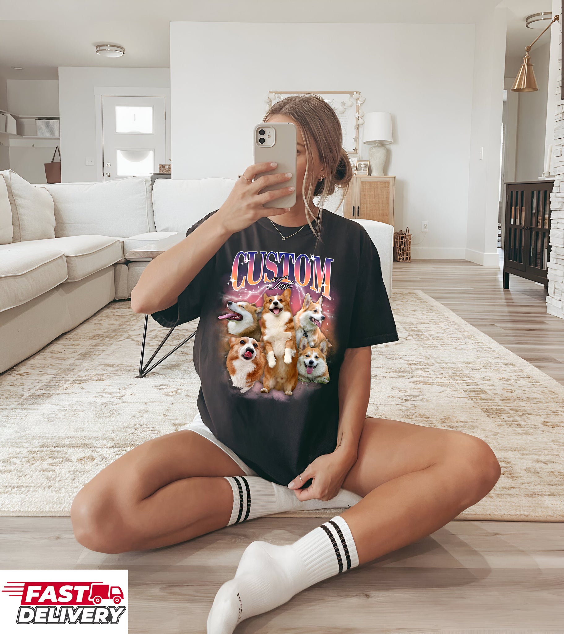 Custom Bootleg Retro Dog Shirt, Personalized Pet Tee, Custom Photo Vintage 90S Graphic, Bootleg Rap Dog Shirt Cus 1