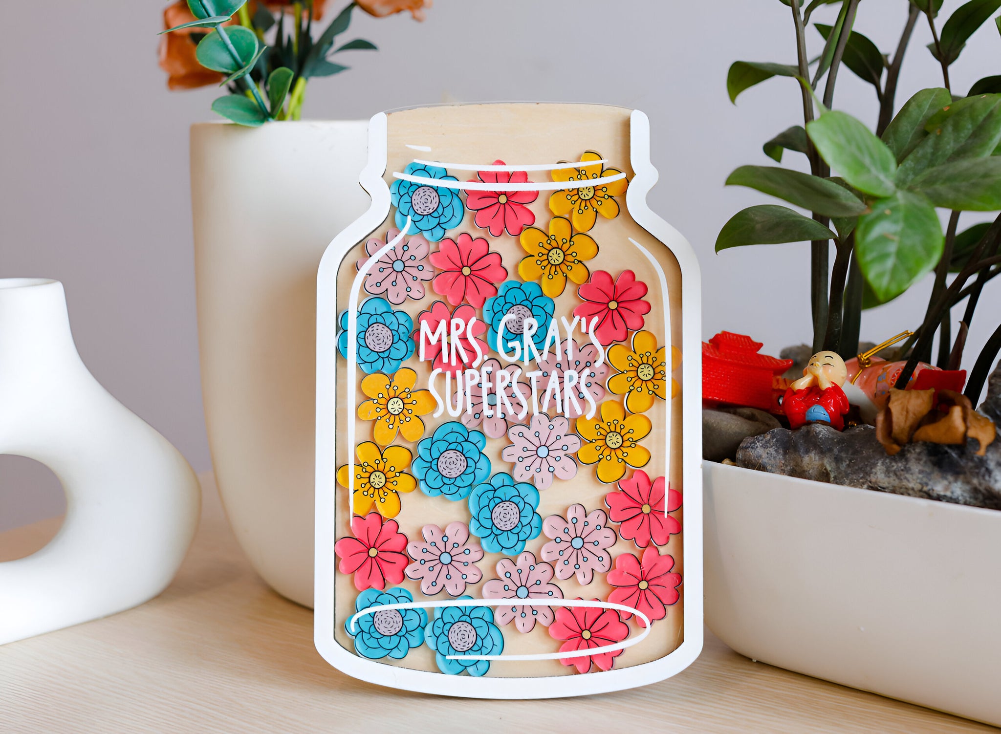 Personalized Reward Jar For Classroom Good Vibes Star Charm Custom Reward Jar 2(1)Rejar