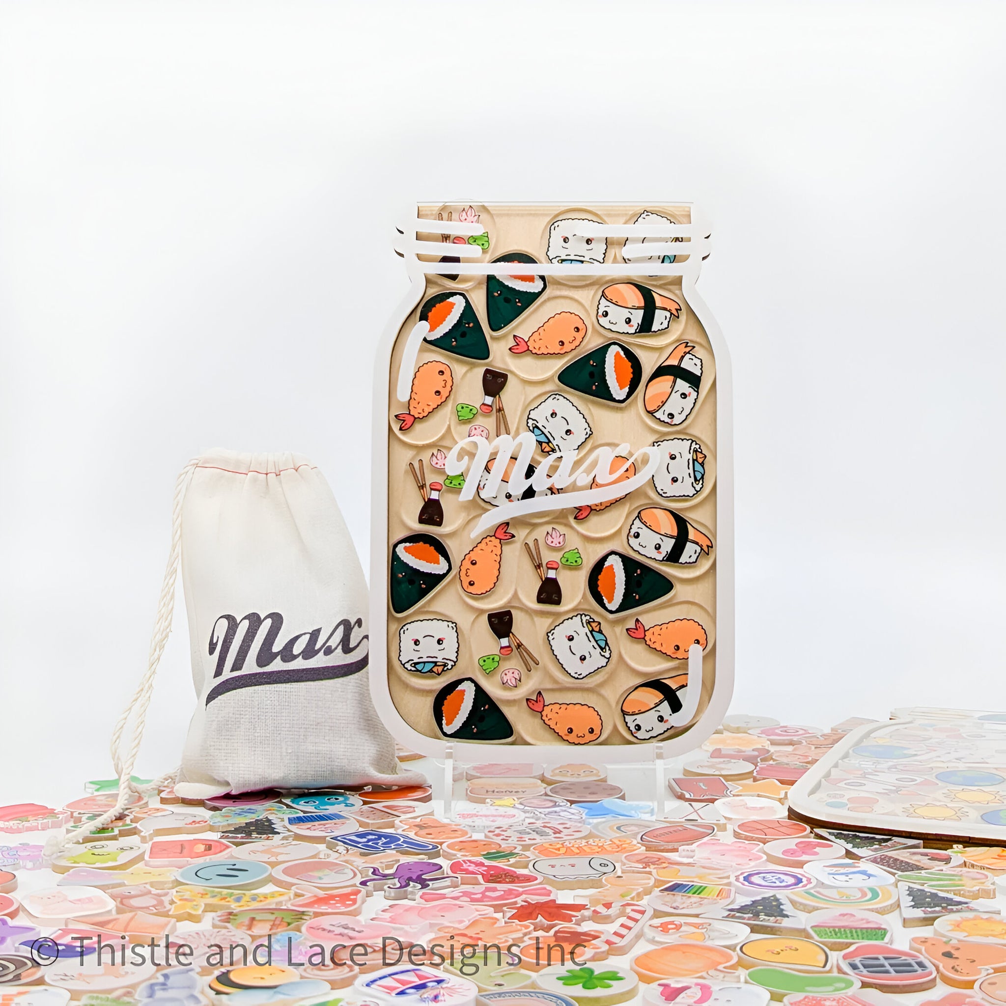 KAWAII SUSHI REWARD JAR TOKENS, PERSONALIZED REWARD JAR, REWARD SYSTEM, REWARD TOKENS, REWARD CHART, GIFT FOR KIDS, CLASS REWARD JAR REJAR