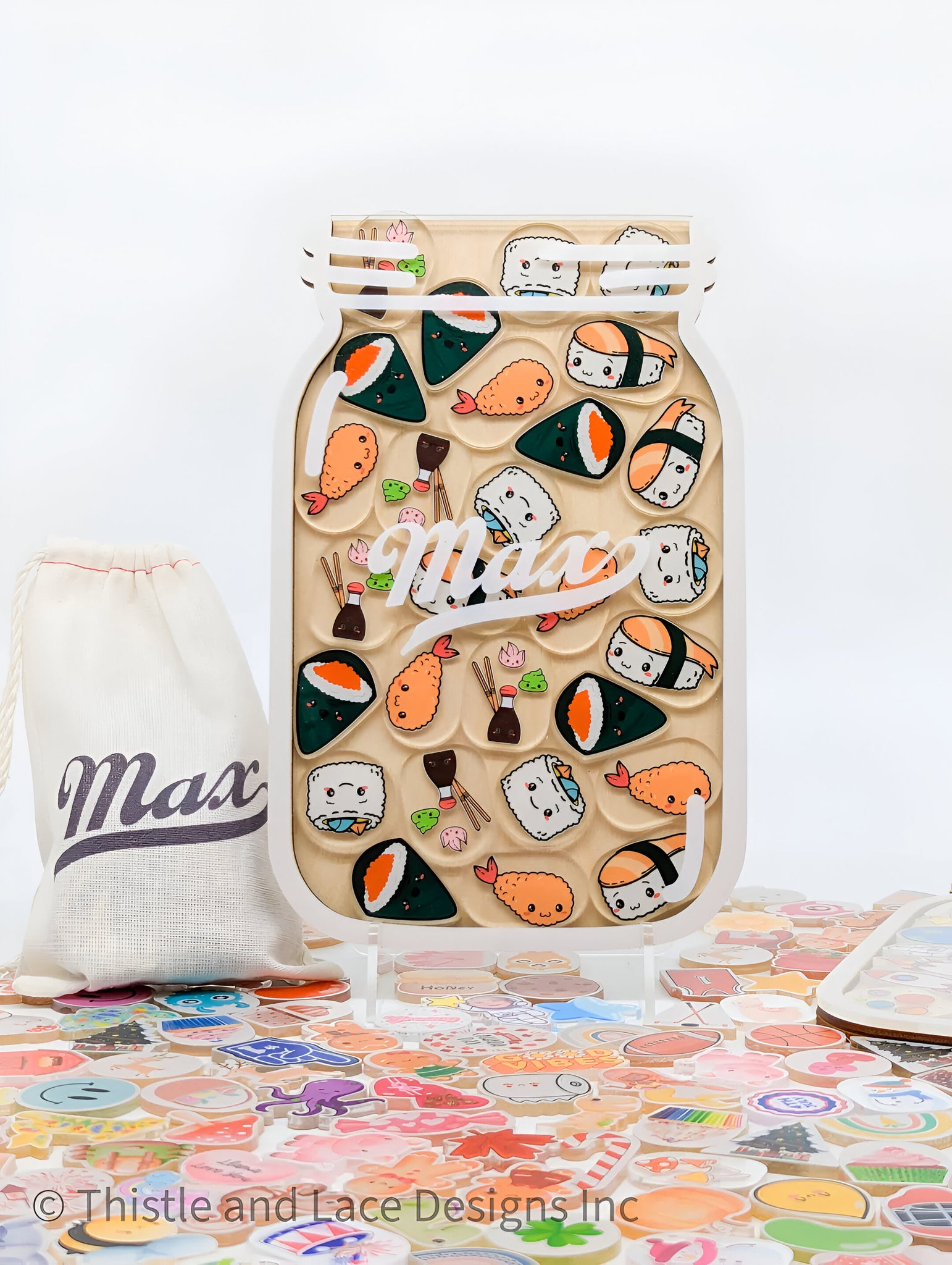 KAWAII SUSHI REWARD JAR TOKENS, PERSONALIZED REWARD JAR, REWARD SYSTEM, REWARD TOKENS, REWARD CHART, GIFT FOR KIDS, CLASS REWARD JAR REJAR