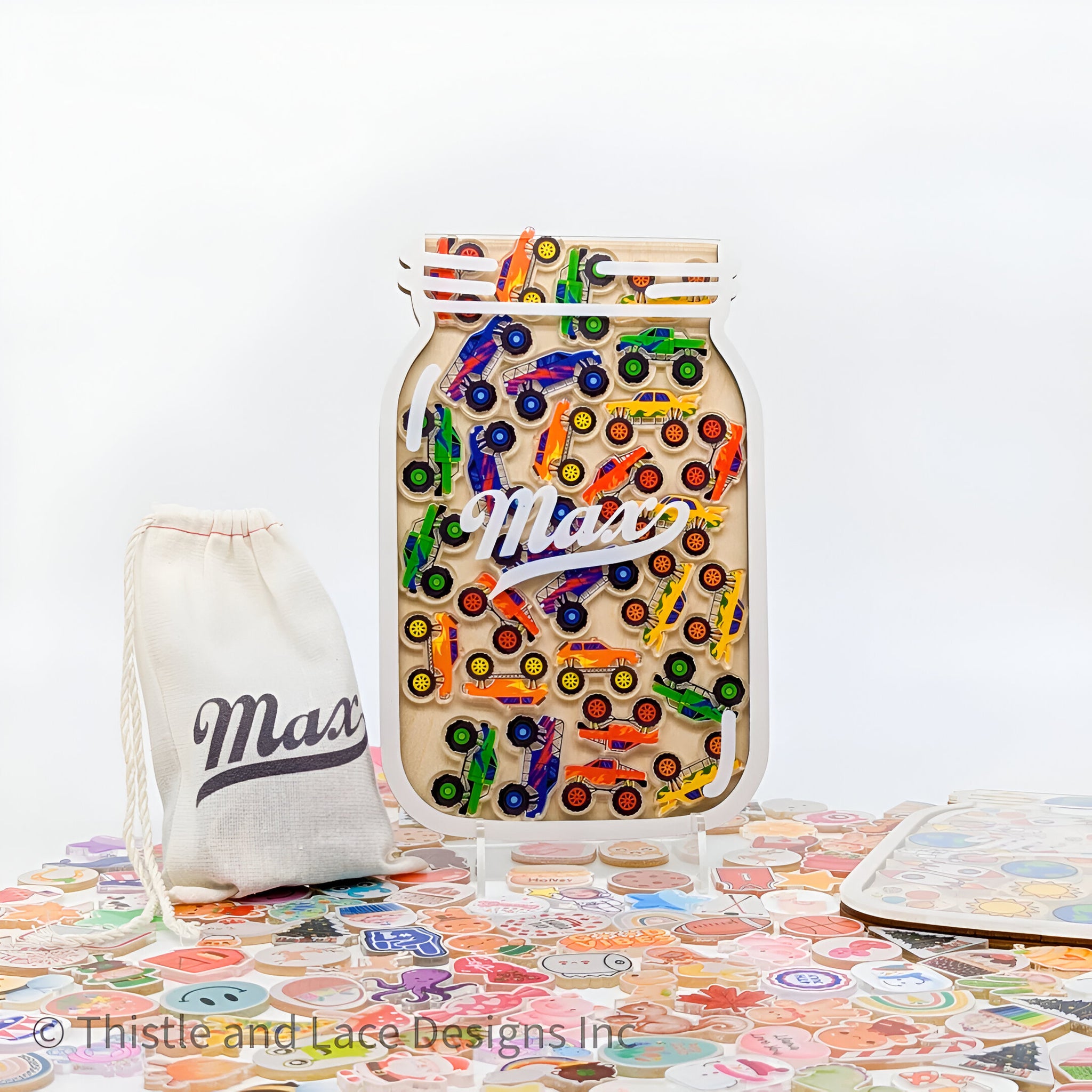 MONSTER TRUCK REWARD JAR TOKENS, PERSONALIZED REWARD JAR, REWARD SYSTEM, REWARD TOKENS, REWARD CHART, GIFT FOR KIDS, CLASS REWARD JAR REJAR