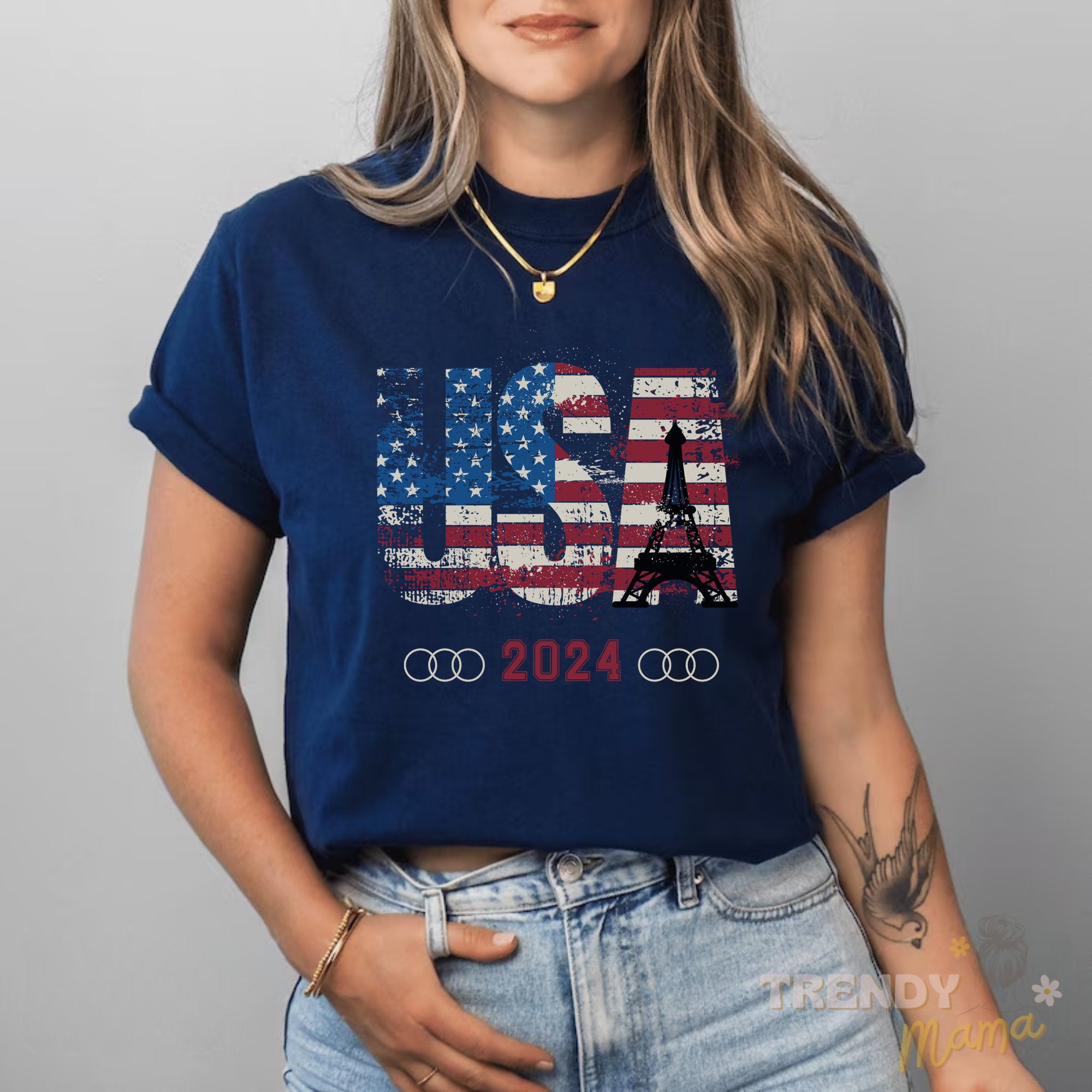 USA Summer Games 2024 Tshirt Vintage Usa Shirt Paris Shirt For Games 2024 USA Team Shirt Eiffel Tower Tee Swimming 2024 France Travel Tee  TD3107 10