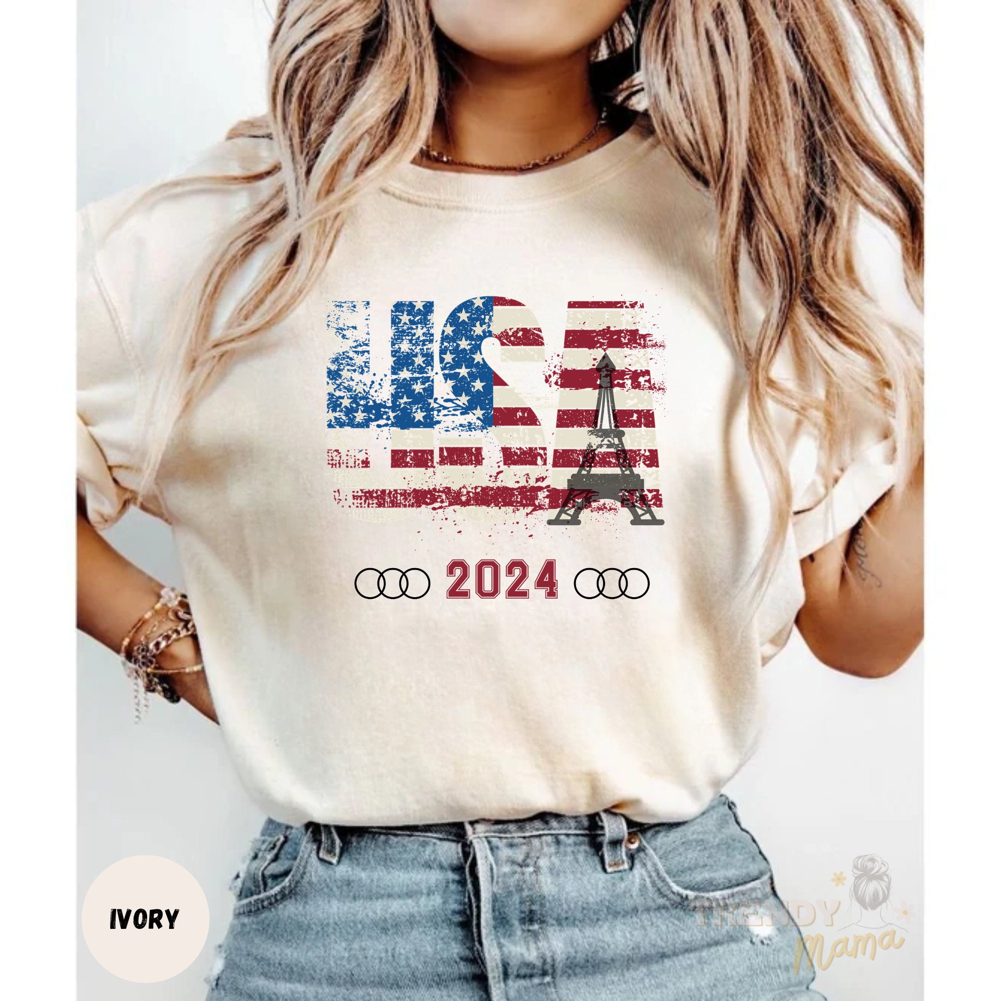 USA Summer Games 2024 Tshirt Vintage Usa Shirt Paris Shirt For Games 2024 USA Team Shirt Eiffel Tower Tee Swimming 2024 France Travel Tee  TD3107 10